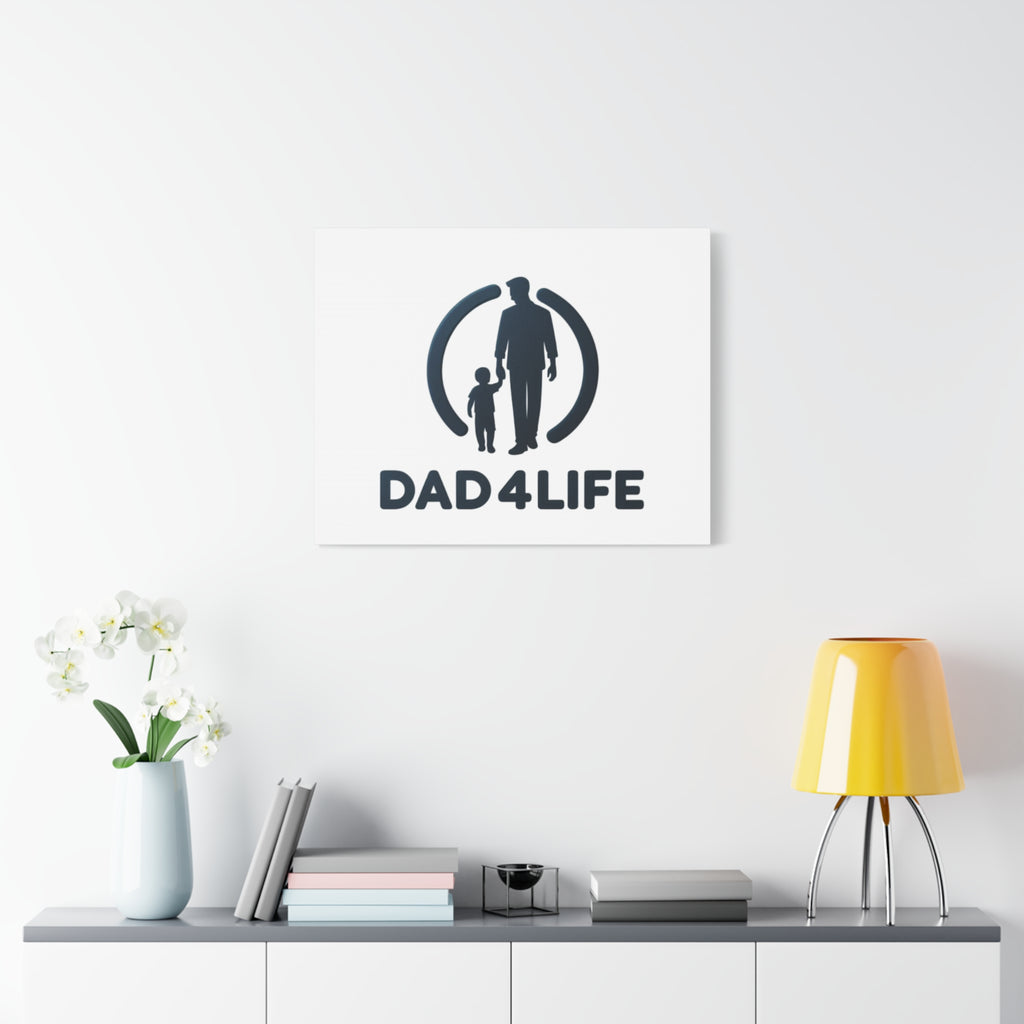 Canvas Wall Art — “DAD4LIFE” Father & Child Matte Stretched Canvas