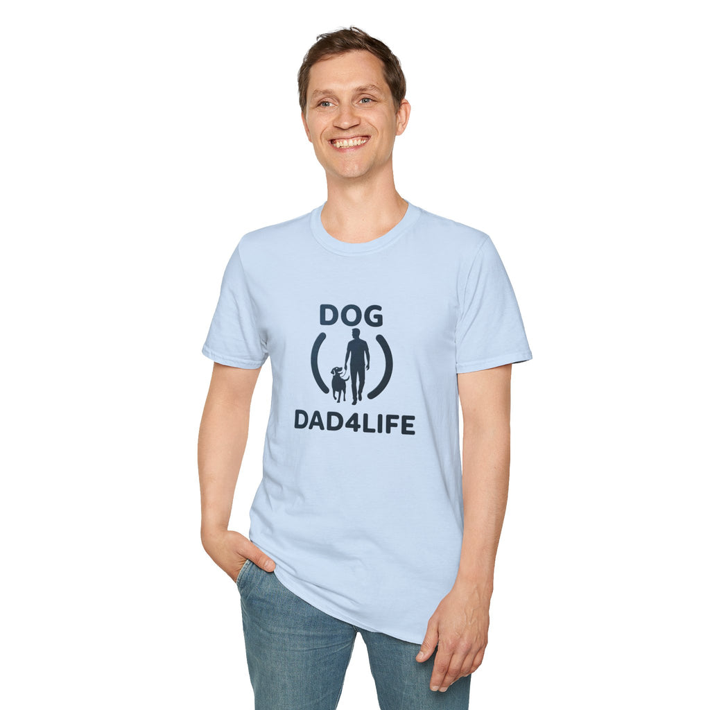 Dog Dad T-Shirt — "DOG DAD4LIFE" Graphic Tee for Dog Lovers