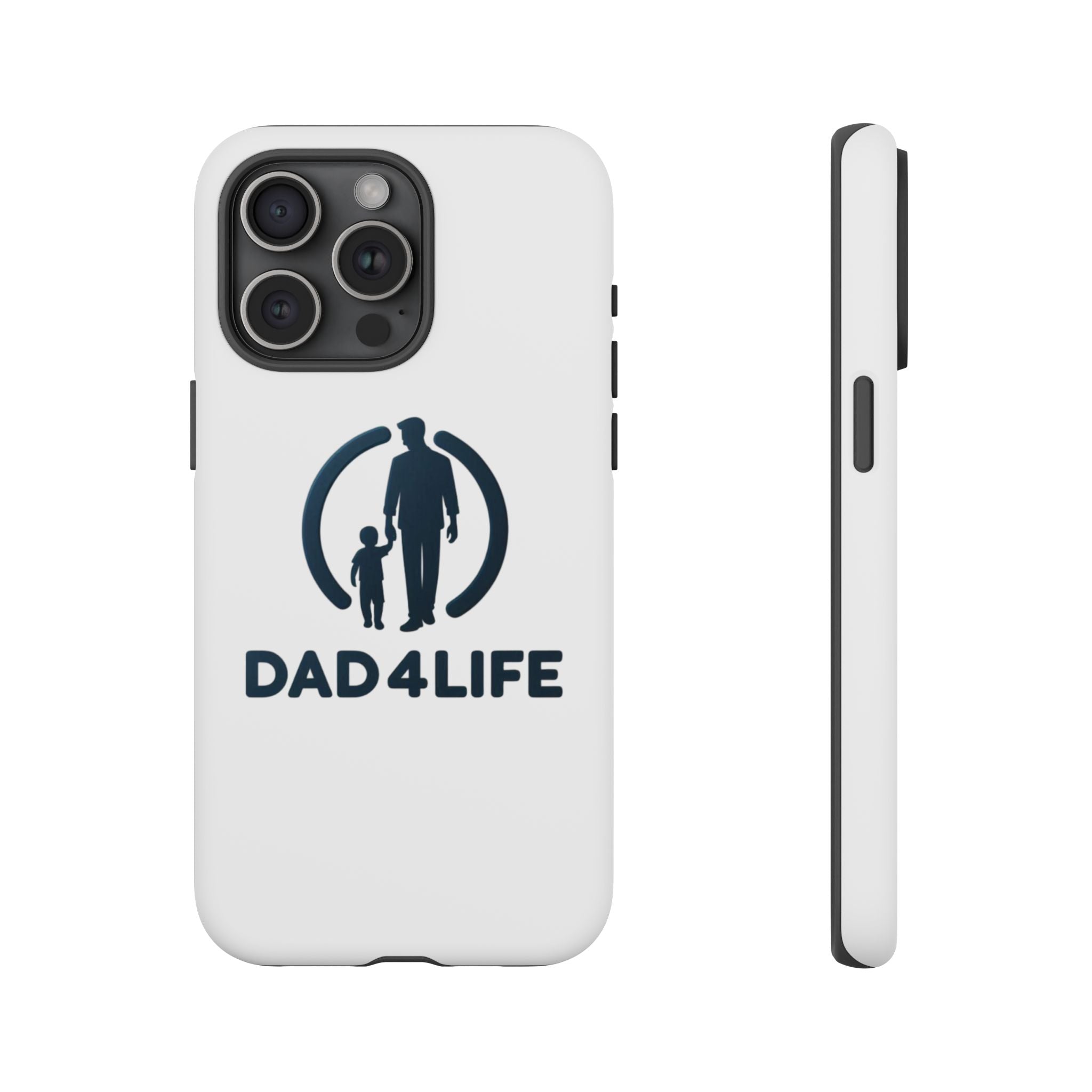 Funda protectora para teléfono Dad4Life — Funda protectora con silueta de padre e hijo