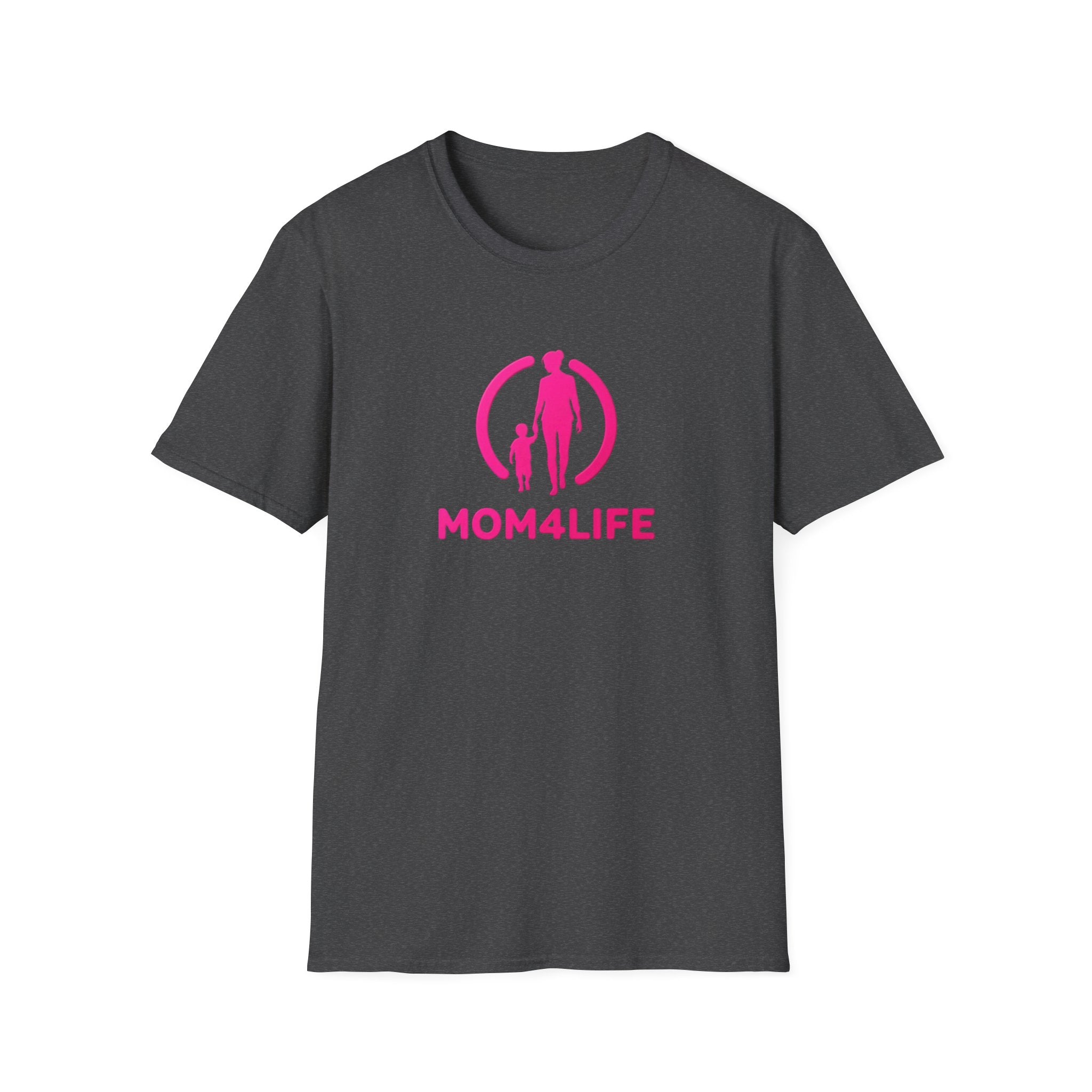 Mom4Life T-Shirt — Pink Mom and Child Graphic Tee, Mother's Day Gift