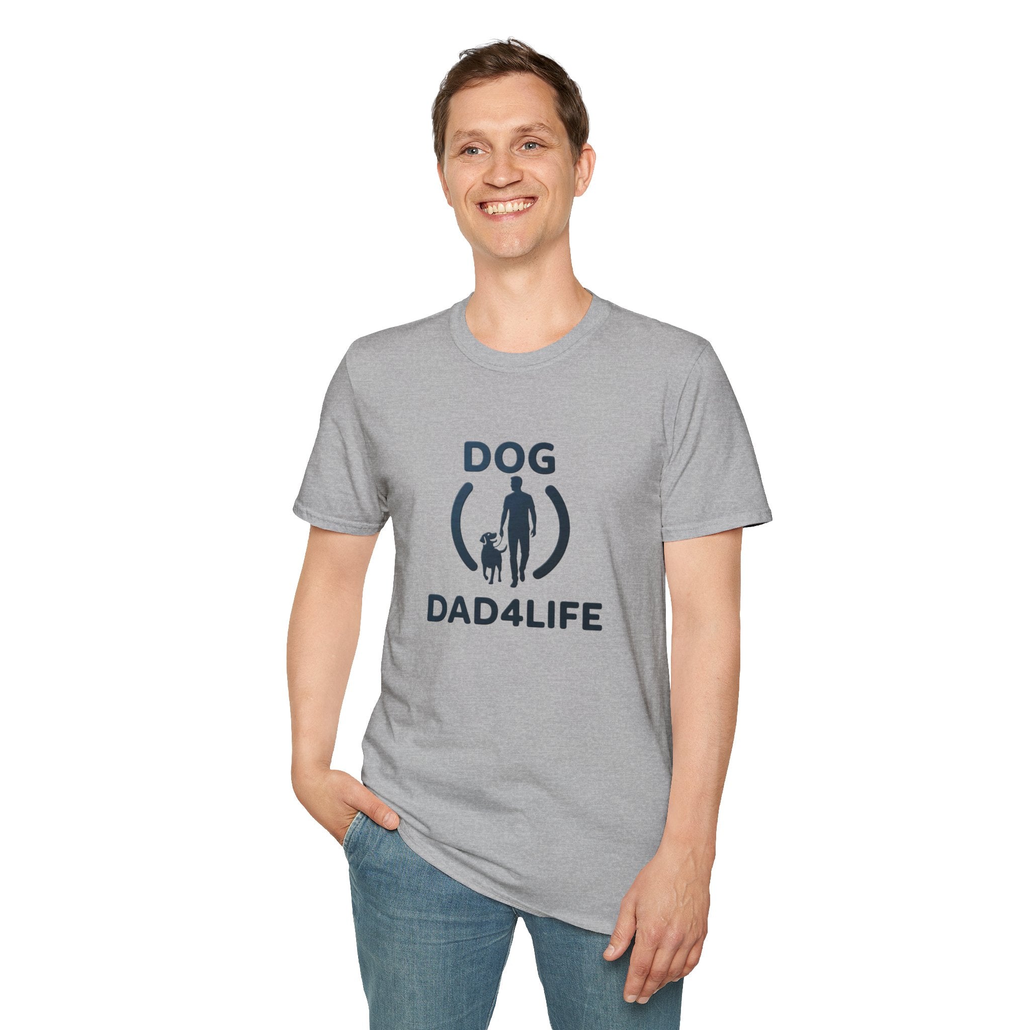 Dog Dad T-Shirt — "DOG DAD4LIFE" Graphic Tee for Dog Lovers