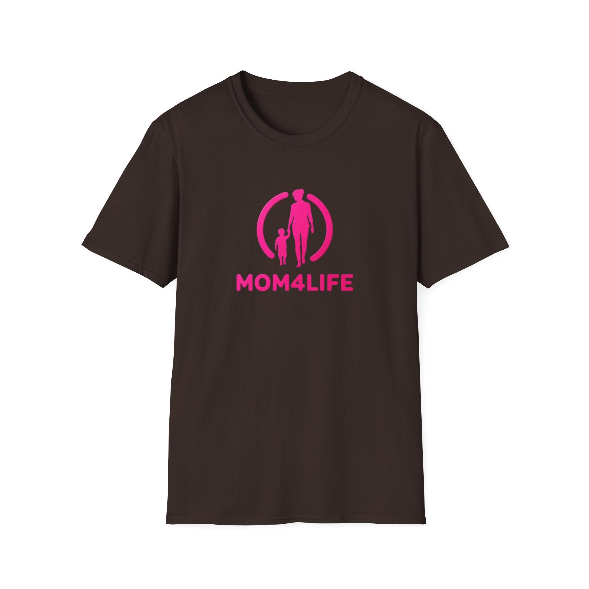 Mom4Life T-Shirt — Pink Mom and Child Graphic Tee, Mother's Day Gift