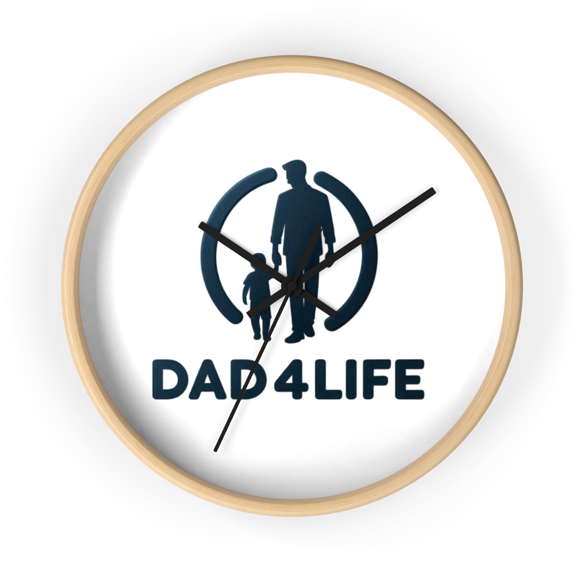 Dad4Life Wall Clock — Father & Child Silhouette Decorative Clock, Gift for Dads (Father's Day)