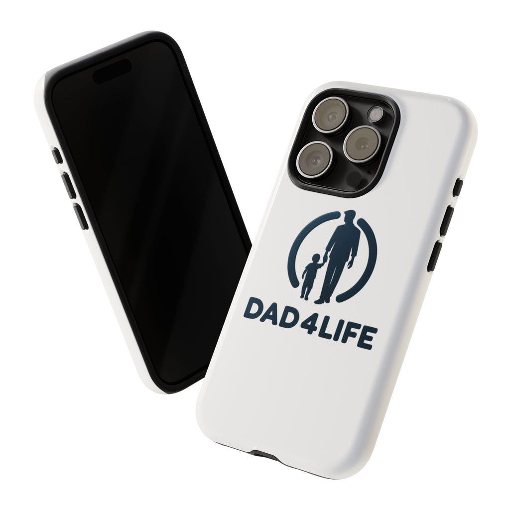 Funda protectora para teléfono Dad4Life — Funda protectora con silueta de padre e hijo