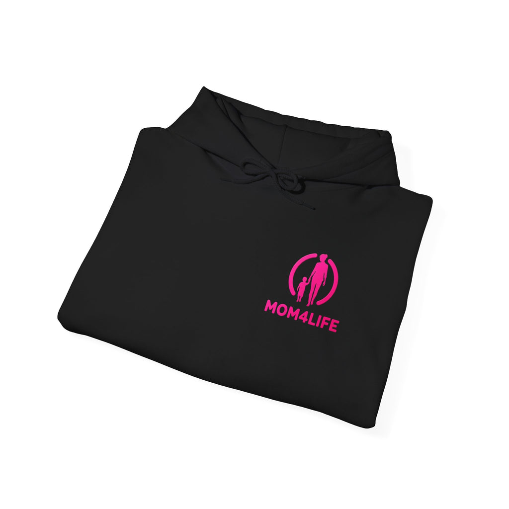 Mom4Life Hoodie – Pink Logo Mother's Day Pullover