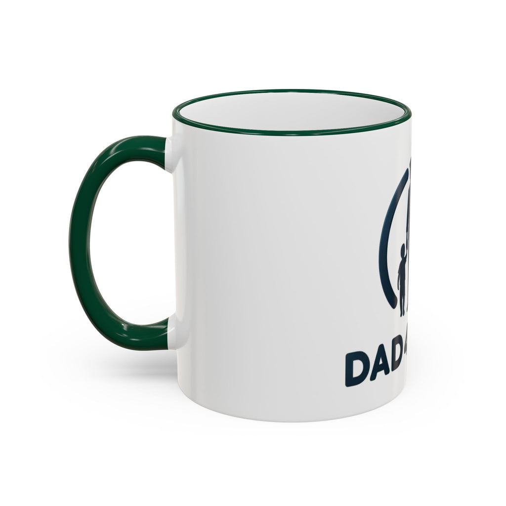 Dad 4 Life Accent Rim Mug — Father & Child Coffee Cup (11oz/15oz)