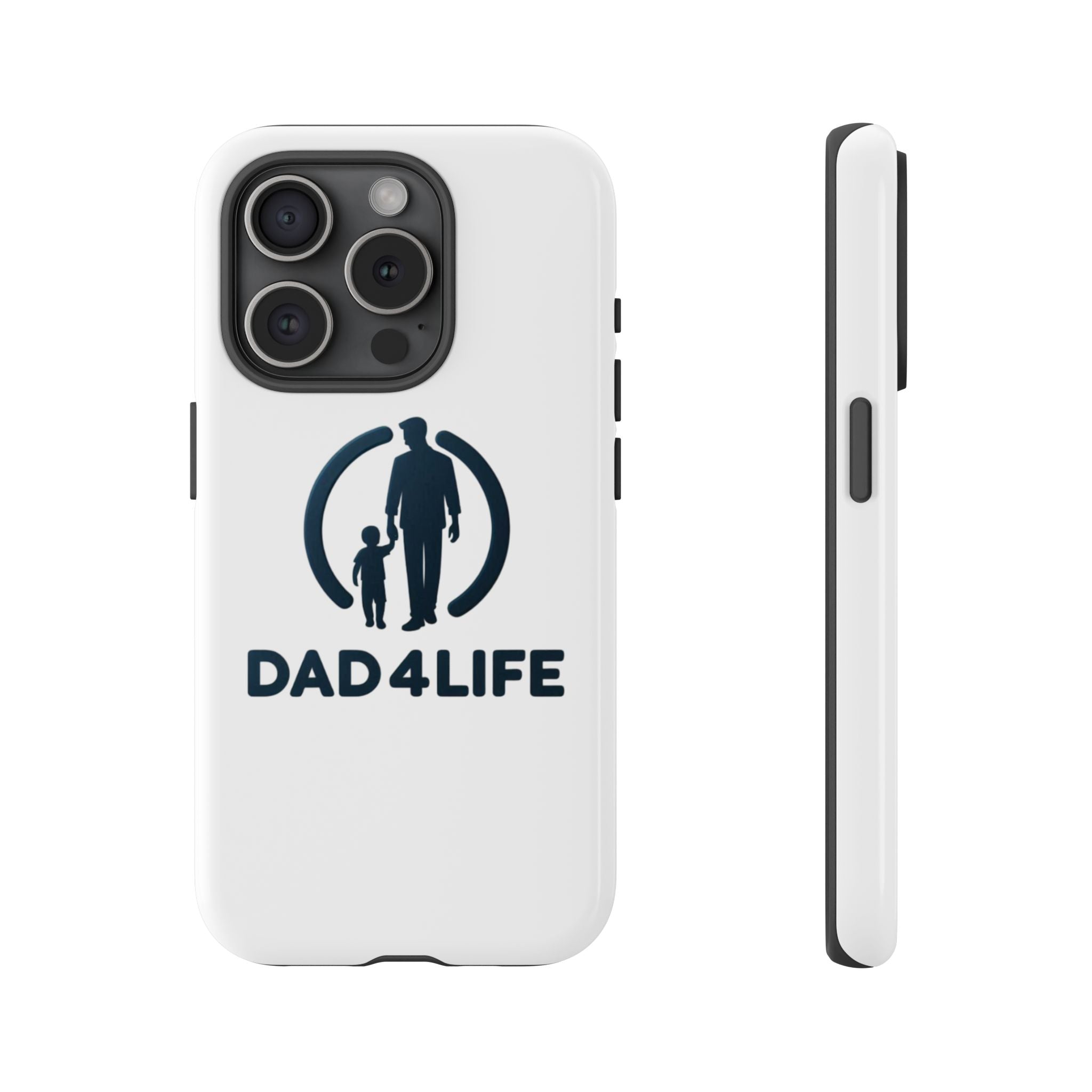 Funda protectora para teléfono Dad4Life — Funda protectora con silueta de padre e hijo