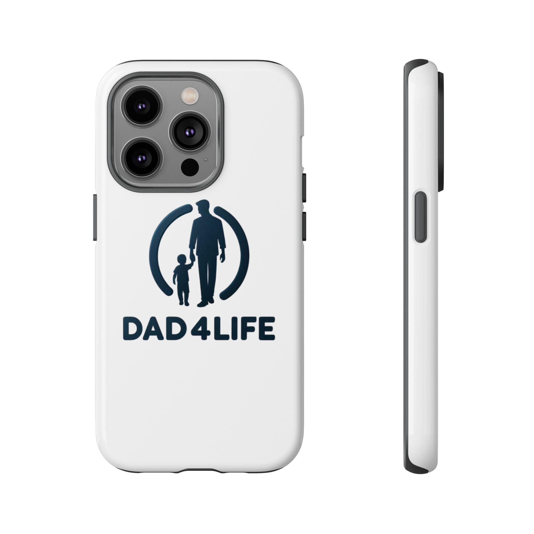 Funda protectora para teléfono Dad4Life — Funda protectora con silueta de padre e hijo