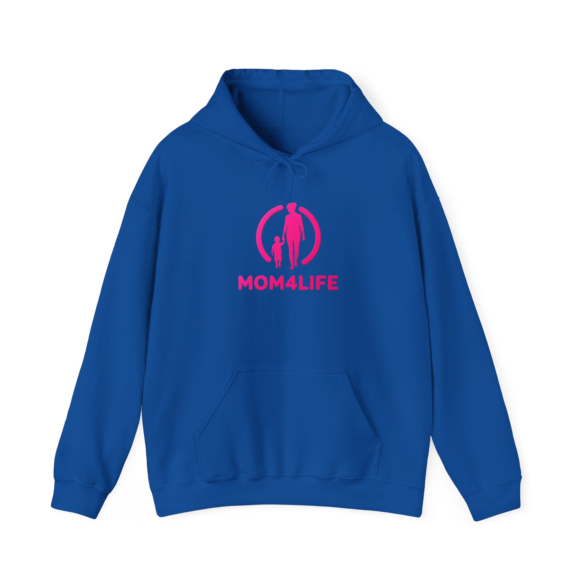 Mom4Life Hoodie — Pink Mom & Child Graphic Pullover, Mother's Day Gift