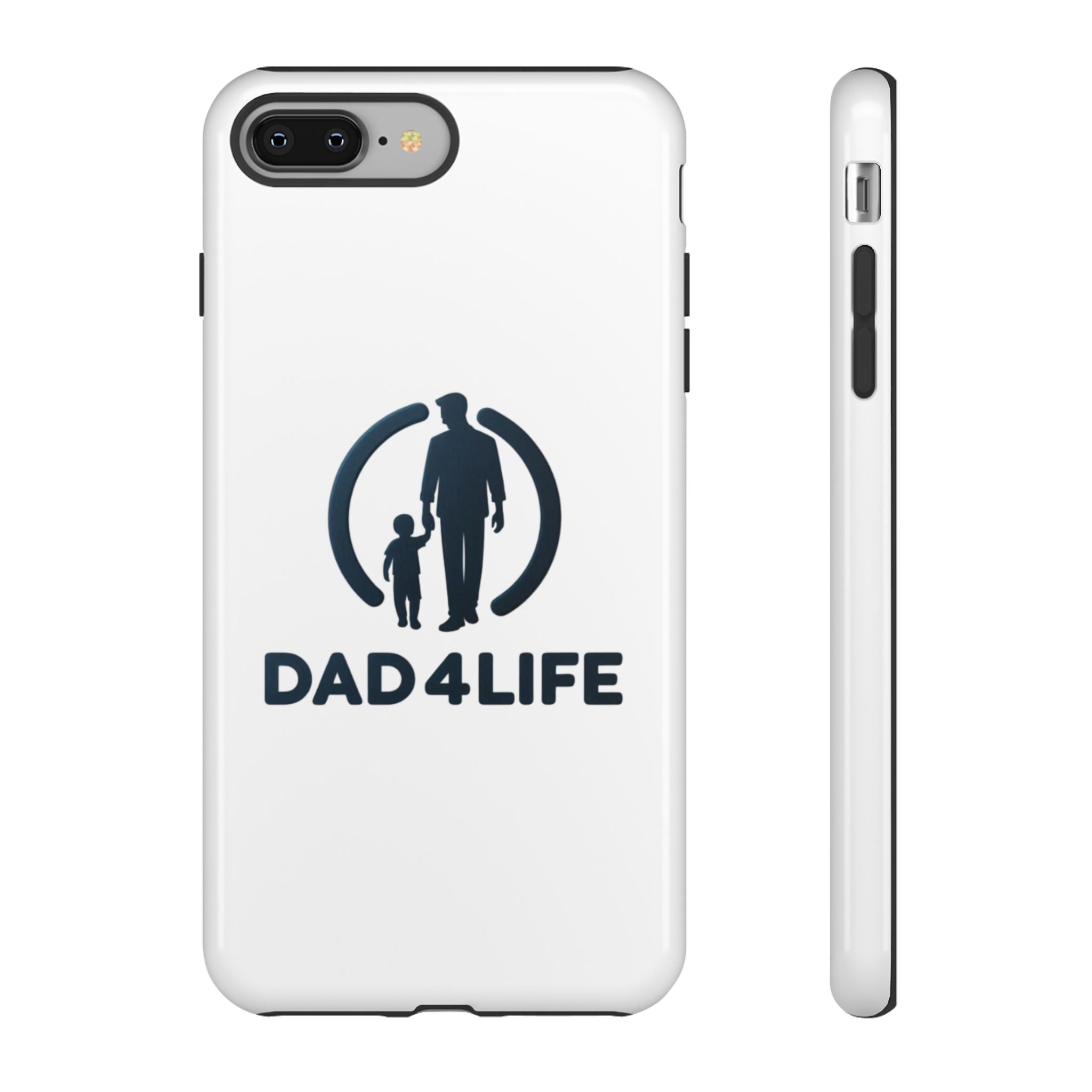 Funda protectora para teléfono Dad4Life — Funda protectora con silueta de padre e hijo