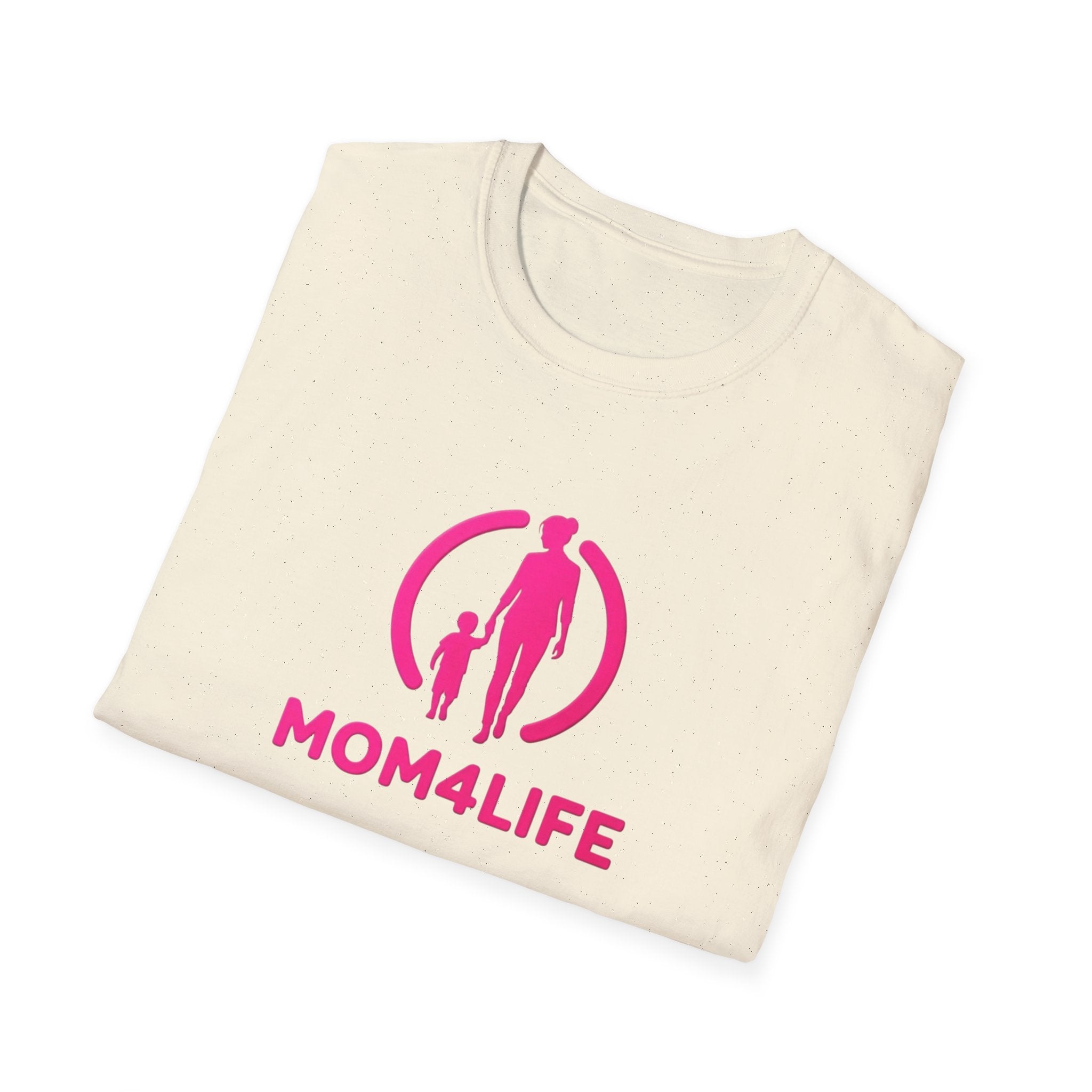 Mom4Life T-Shirt — Pink Mom and Child Graphic Tee, Mother's Day Gift
