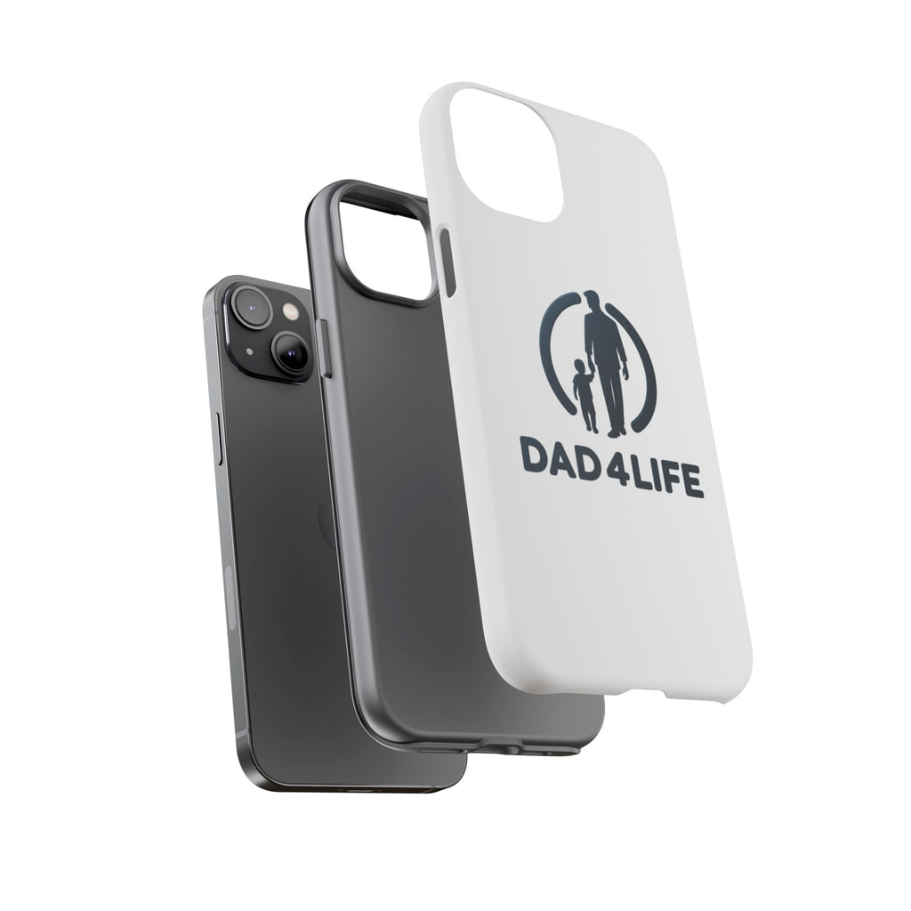 Funda protectora para teléfono Dad4Life — Funda protectora con silueta de padre e hijo