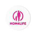 Sous-verre à dos en liège Mom4Life — Sous-verre silhouette rose Maman et enfant