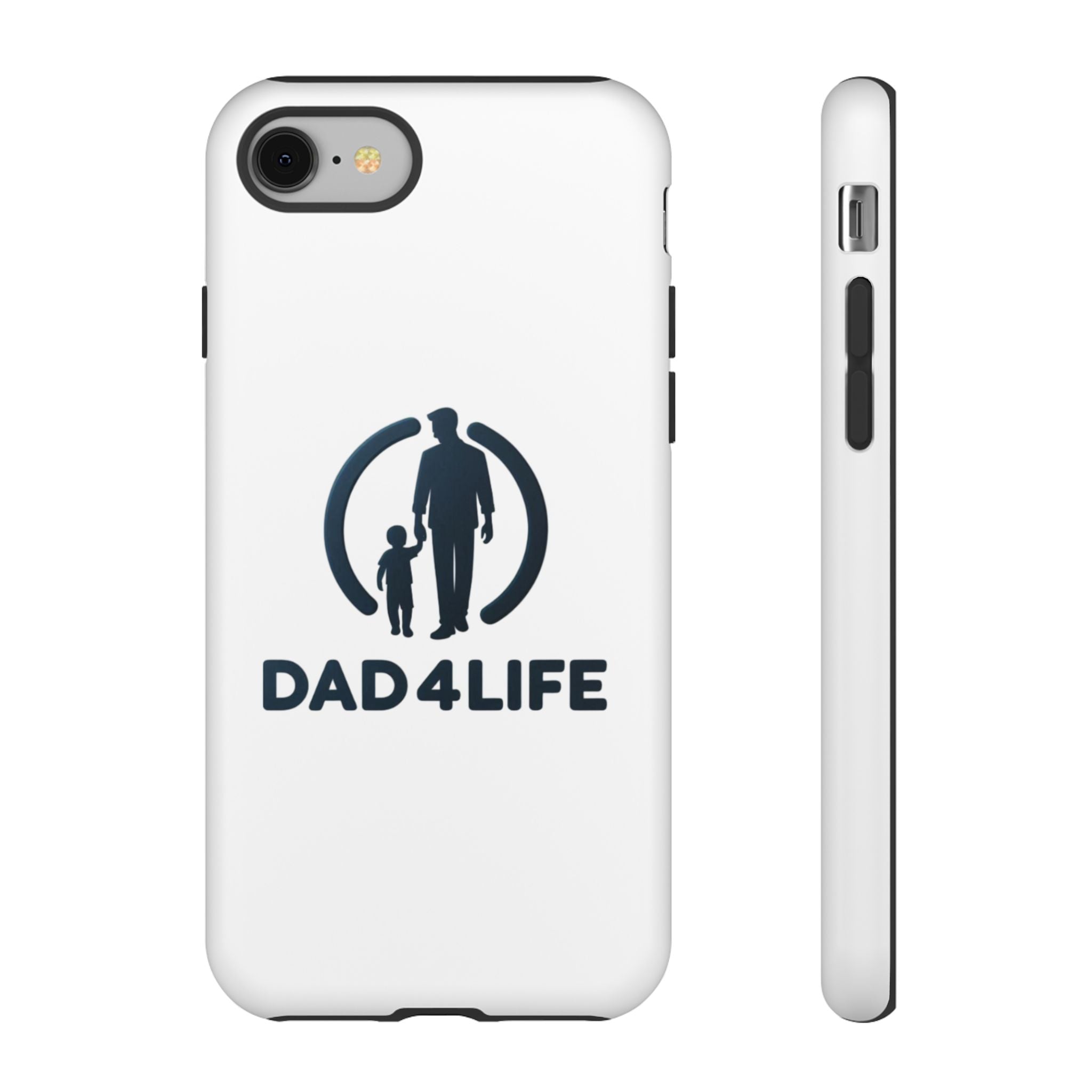 Funda protectora para teléfono Dad4Life — Funda protectora con silueta de padre e hijo