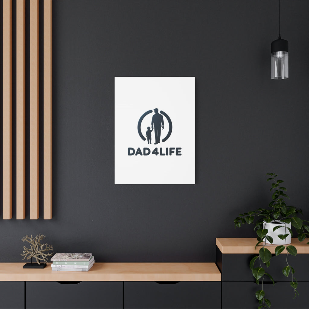 Canvas Wall Art — “DAD4LIFE” Father & Child Matte Stretched Canvas