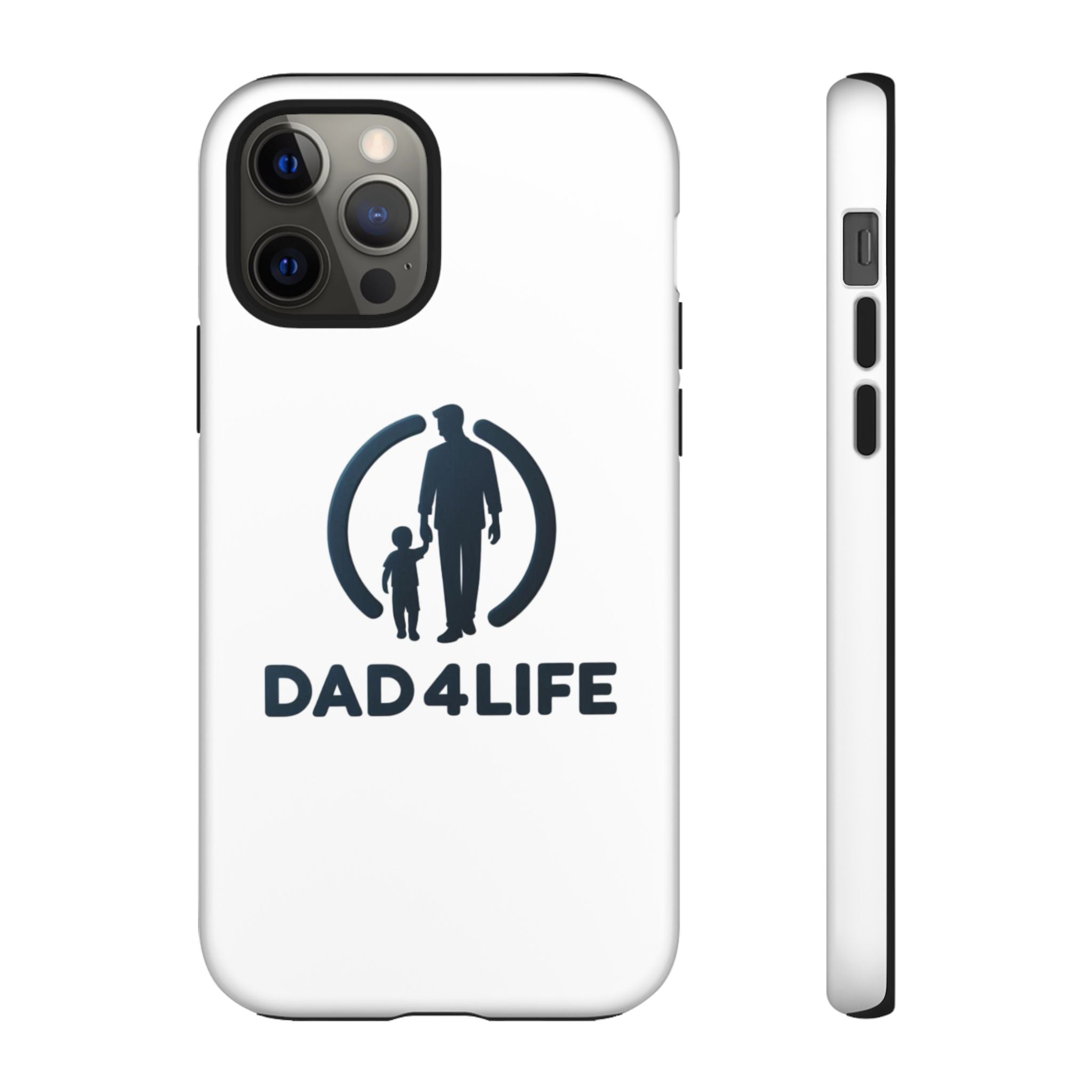 Funda protectora para teléfono Dad4Life — Funda protectora con silueta de padre e hijo