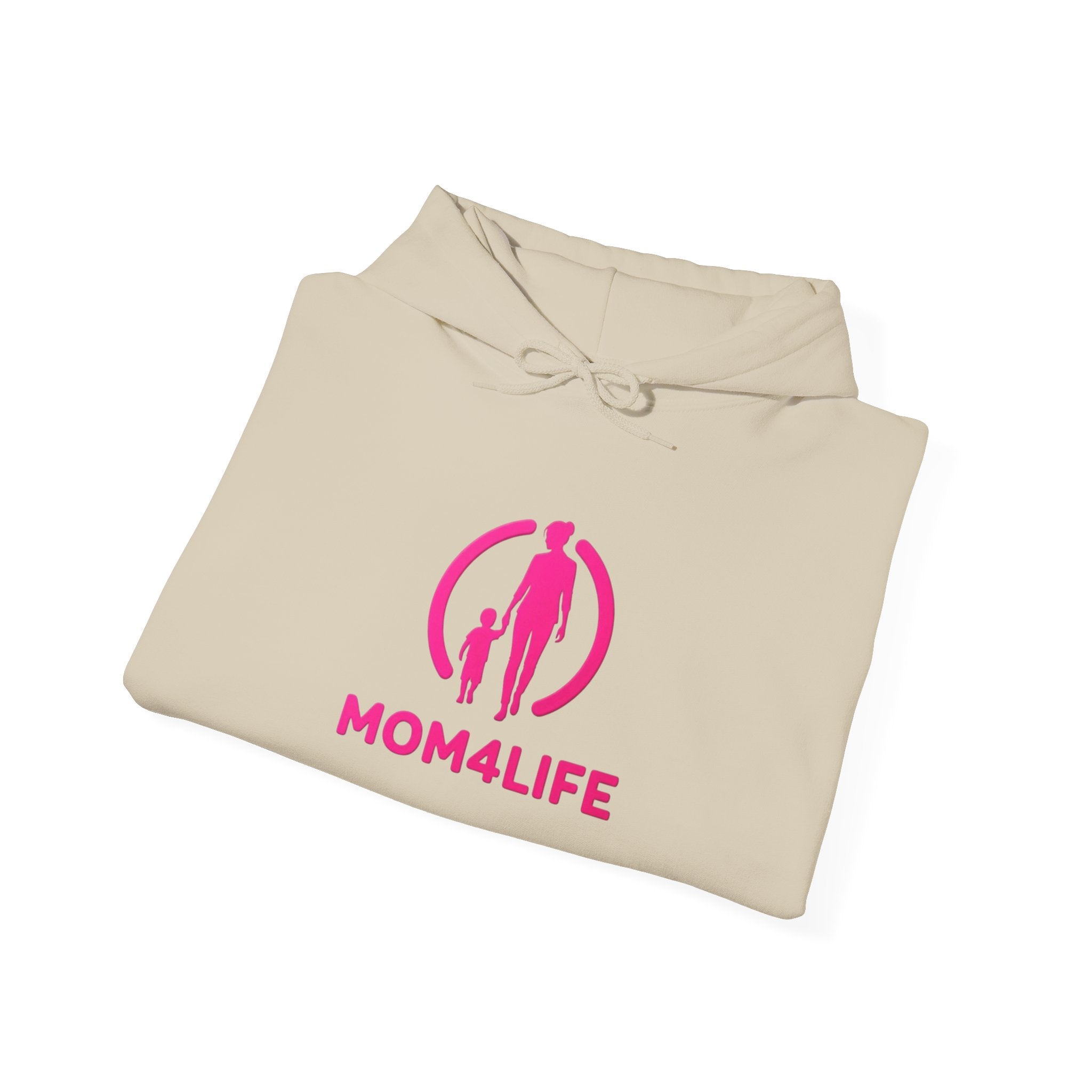 Mom4Life Hoodie — Pink Mom & Child Graphic Pullover, Mother's Day Gift