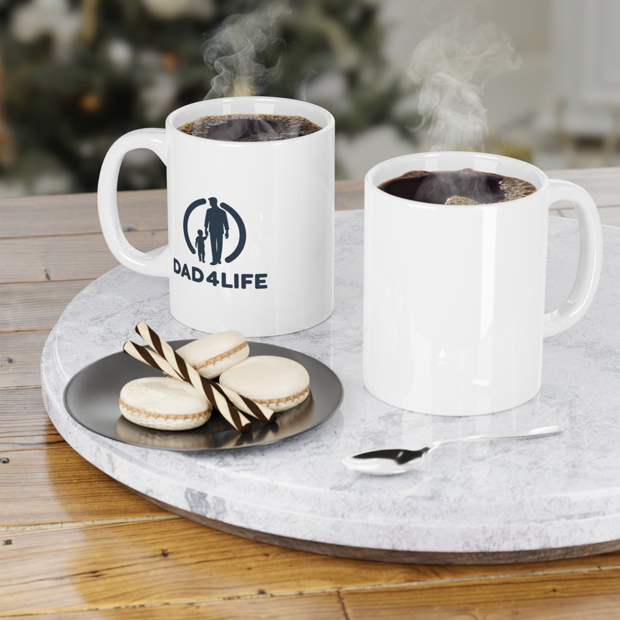 Dad 4Life Ceramic Mug — Father & Child Logo Coffee Cup (11oz/15oz/20oz)