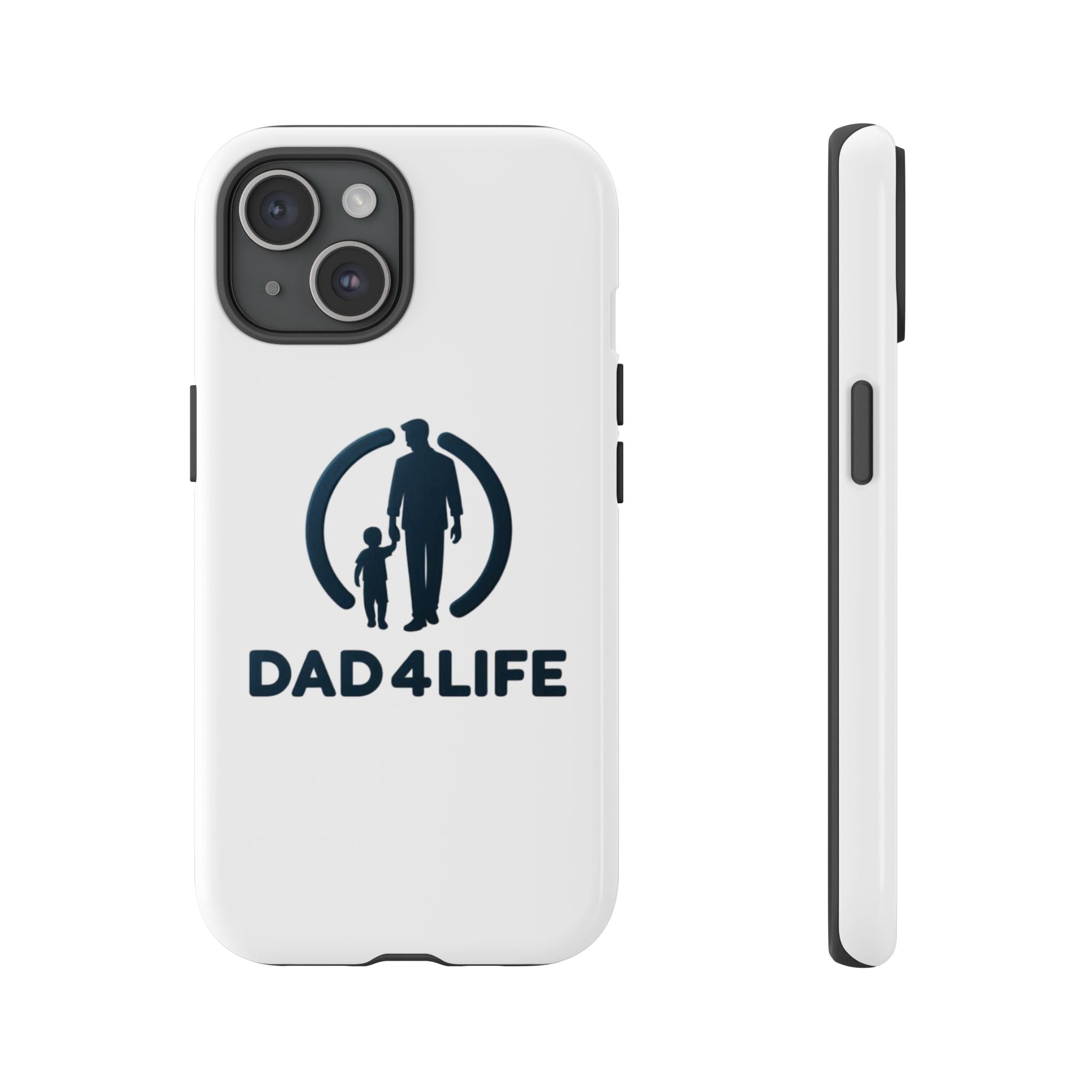 Funda protectora para teléfono Dad4Life — Funda protectora con silueta de padre e hijo