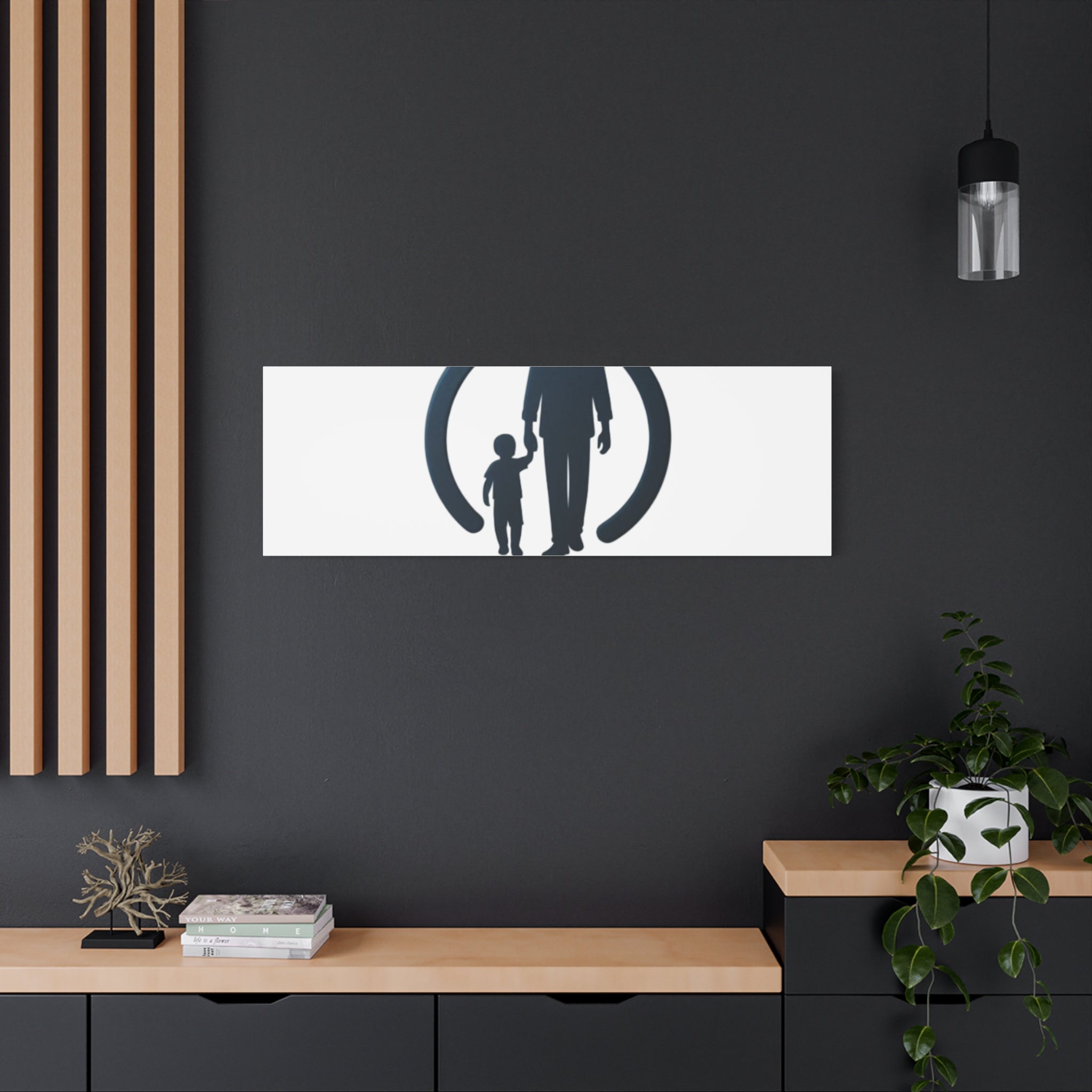Canvas Wall Art — “DAD4LIFE” Father & Child Matte Stretched Canvas
