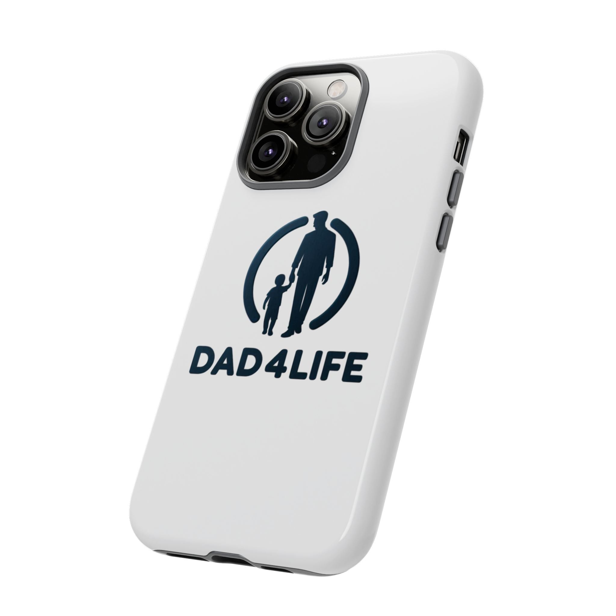 Funda protectora para teléfono Dad4Life — Funda protectora con silueta de padre e hijo