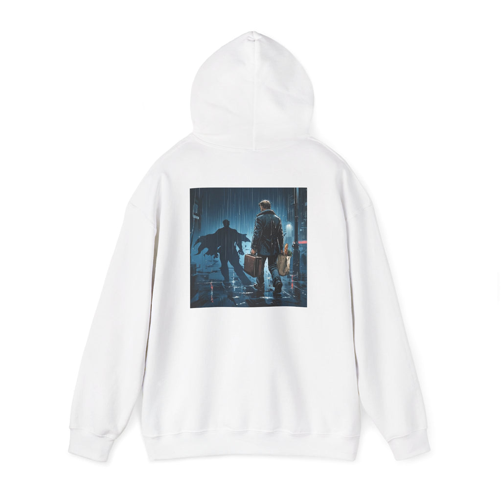 Dad 4 Life Hoodie — Father & Son Silhouette Pullover with Noir City Back Print