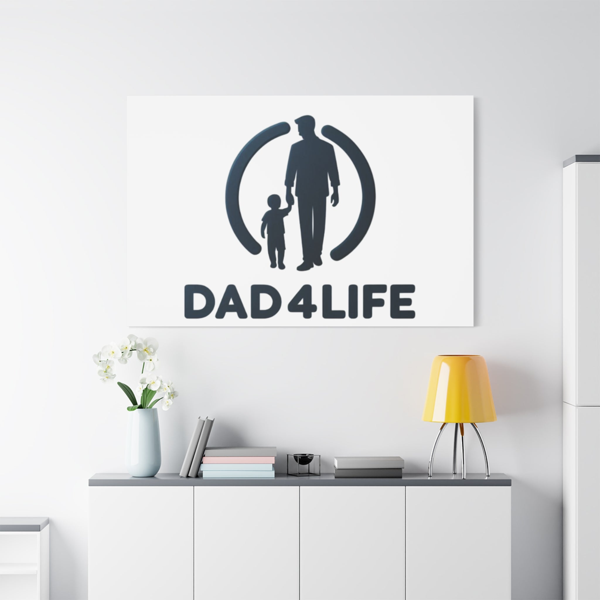 Canvas Wall Art — “DAD4LIFE” Father & Child Matte Stretched Canvas