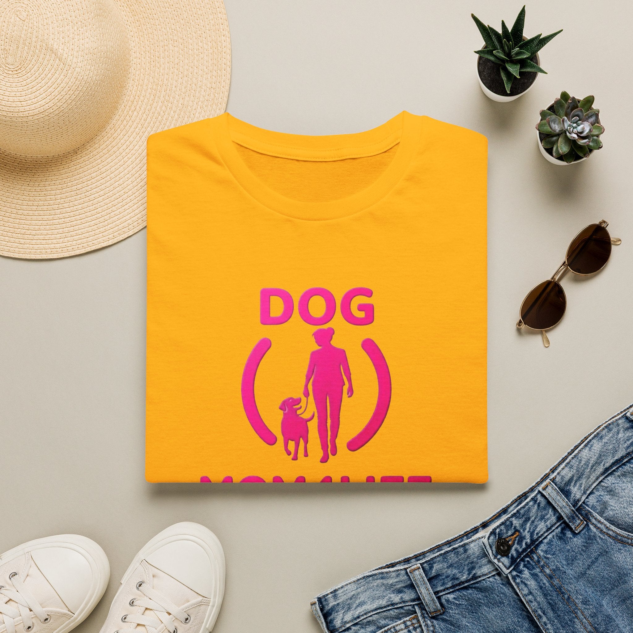 Dog Mom 4 Life T-Shirt — Pink Silhouette Pet Lover Tee