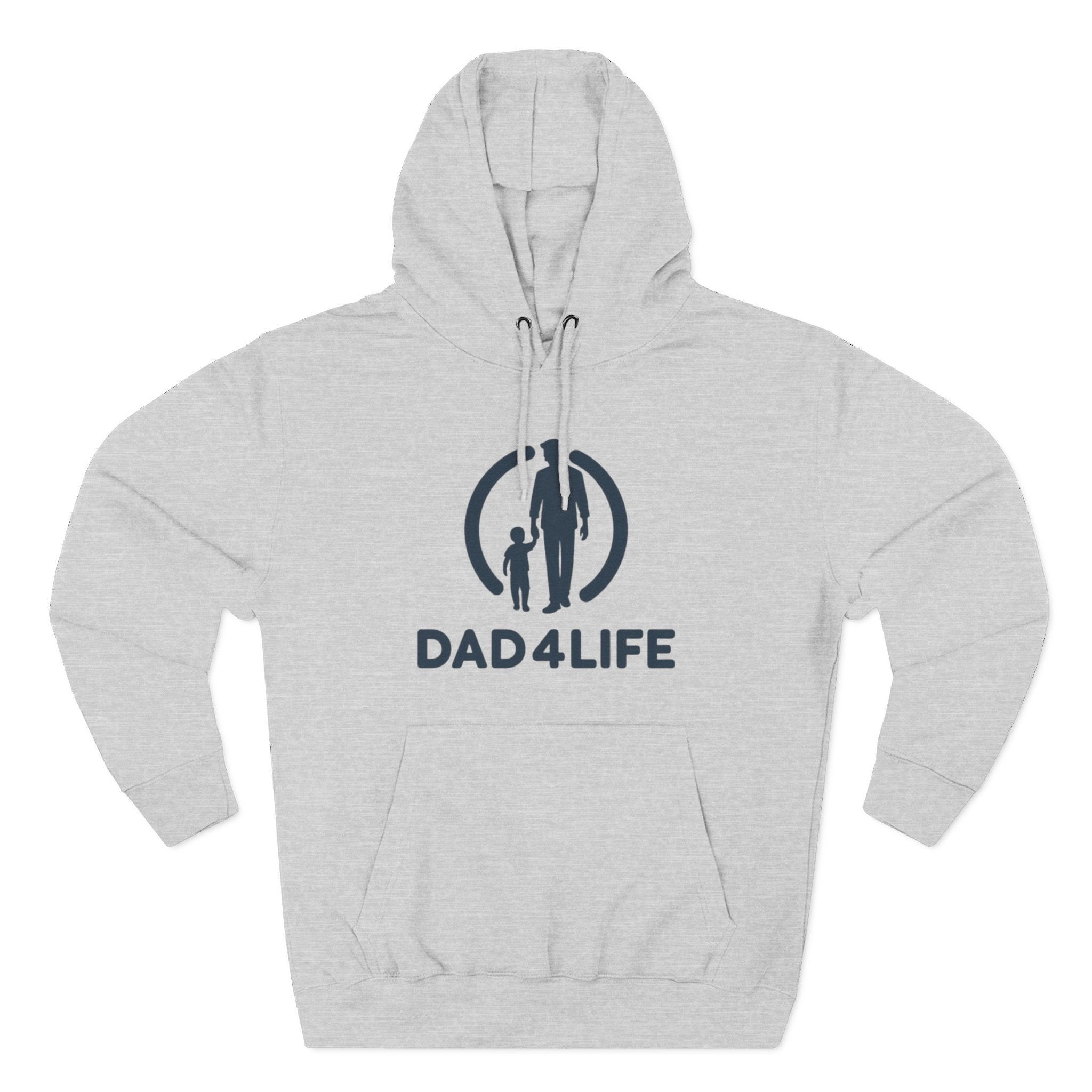 Dad 4 Life Hoodie — Father & Child Silhouette Fleece Pullover