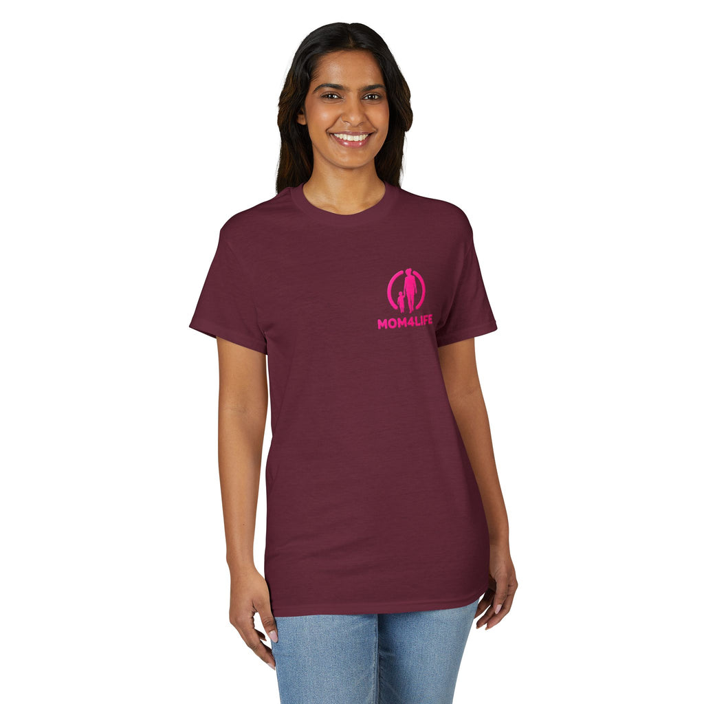 T-shirt « Mom Life » – Tee-shirt graphique silhouette de maman rose