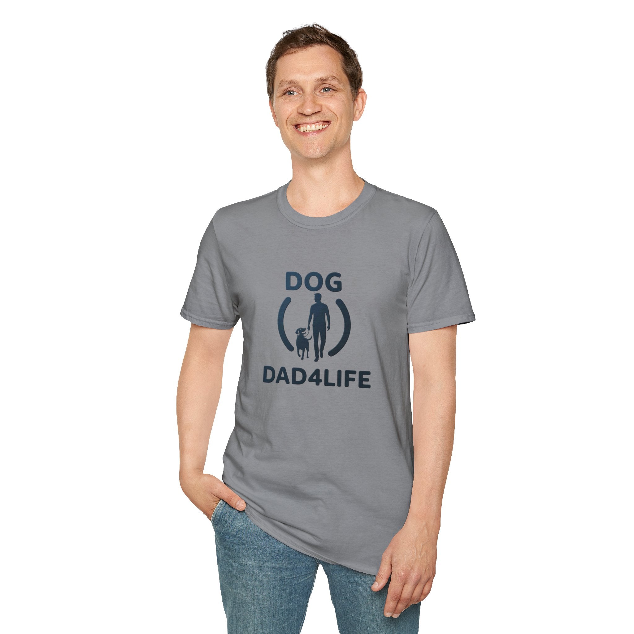 Dog Dad T-Shirt — "DOG DAD4LIFE" Graphic Tee for Dog Lovers