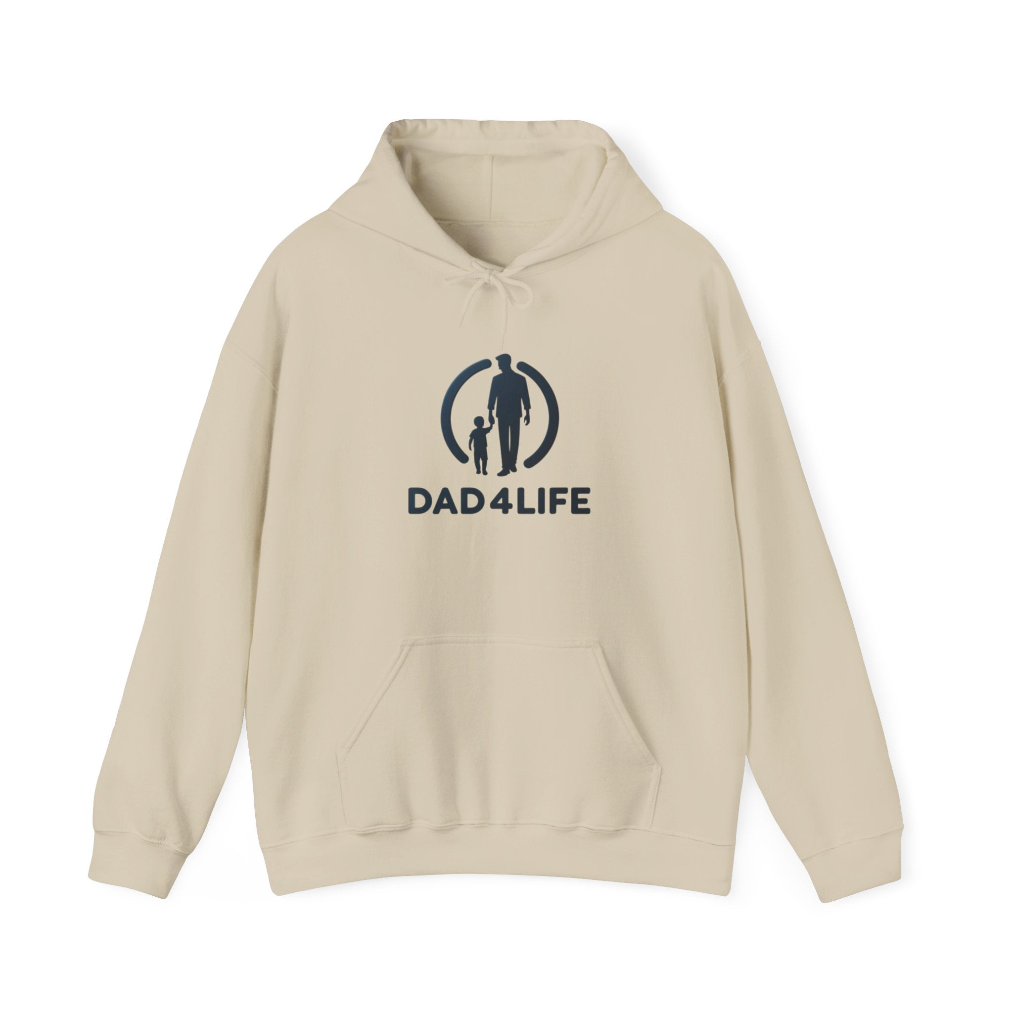 Dad 4 Life Hoodie — Father & Son Silhouette Pullover with Noir City Back Print