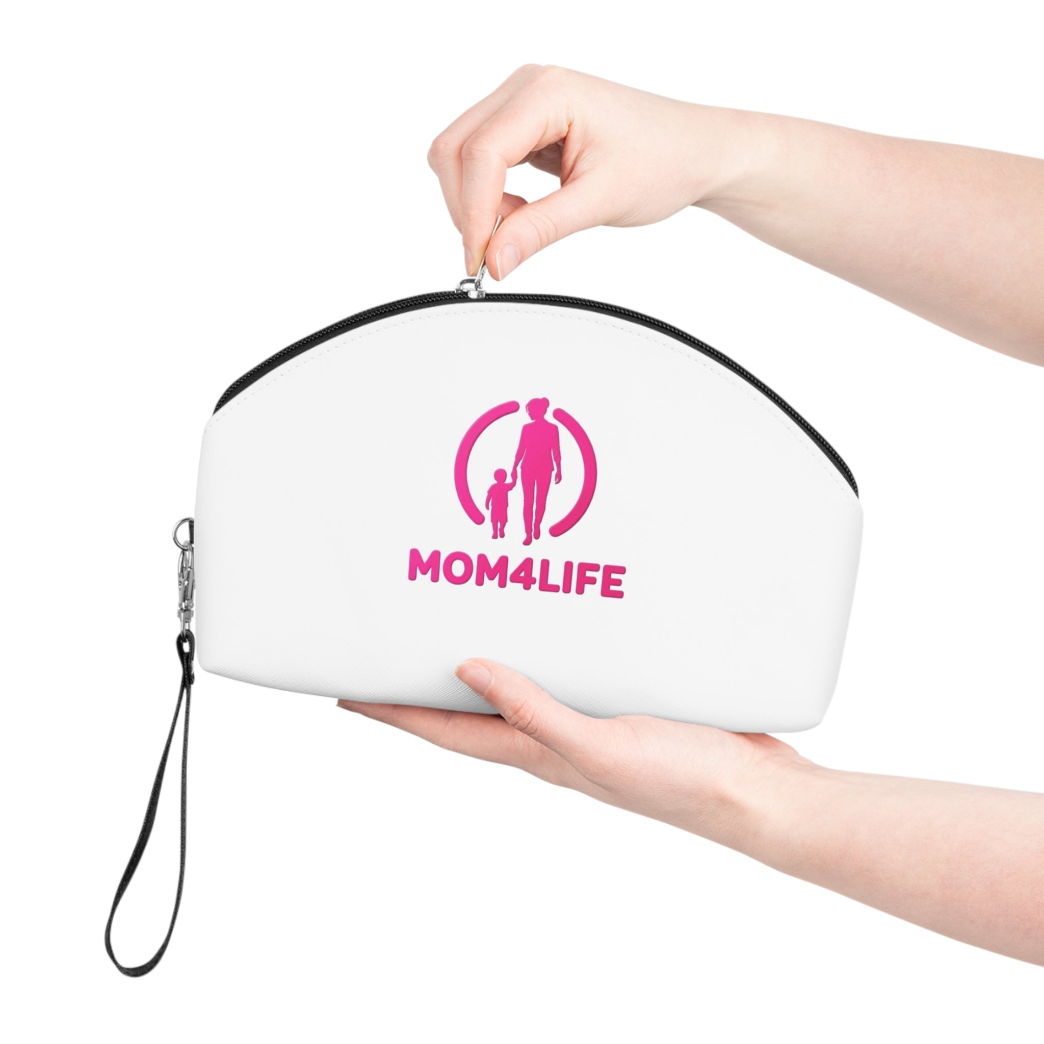 Makeup Bag — "MOM4LIFE" Pink Mom & Child Cosmetic Pouch