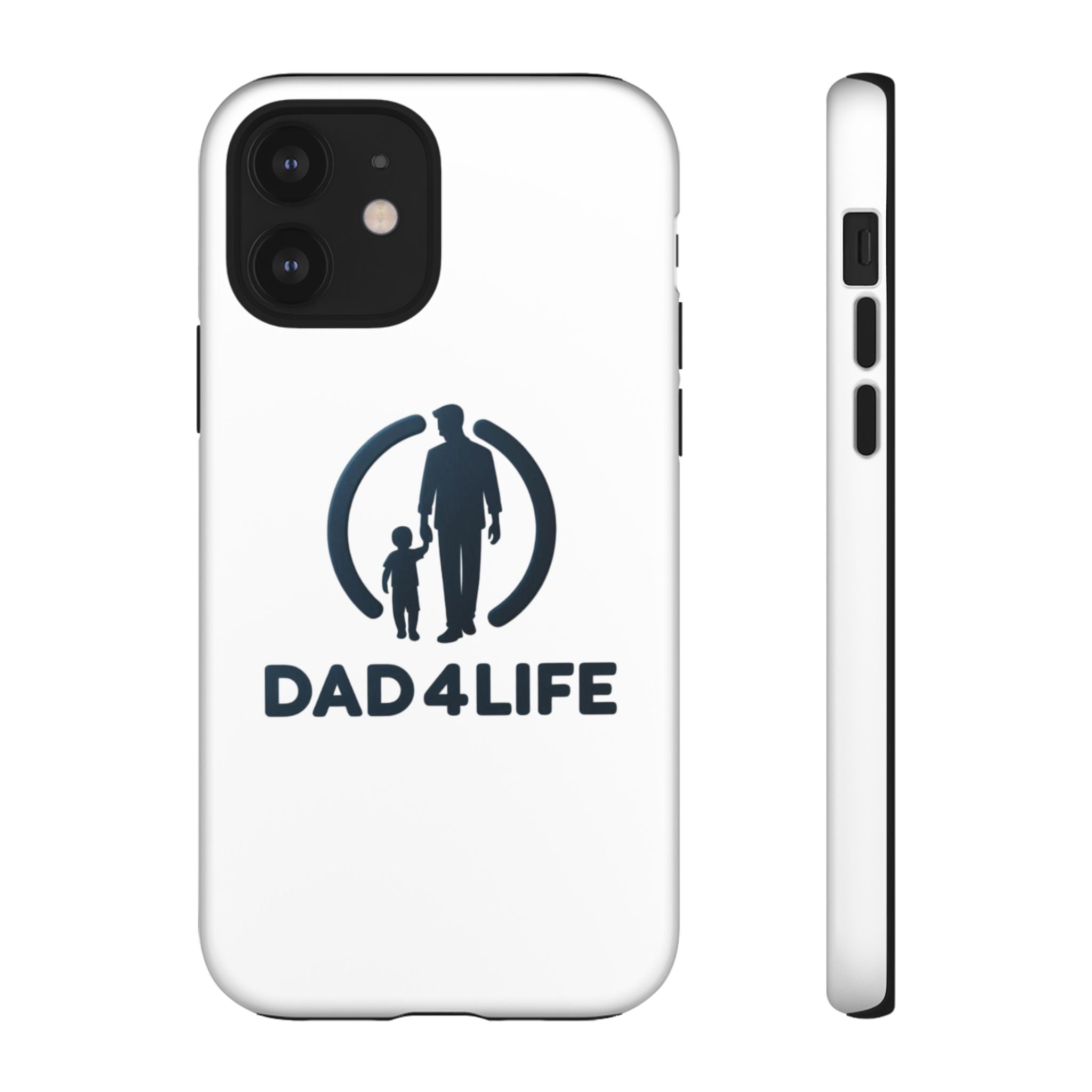 Funda protectora para teléfono Dad4Life — Funda protectora con silueta de padre e hijo