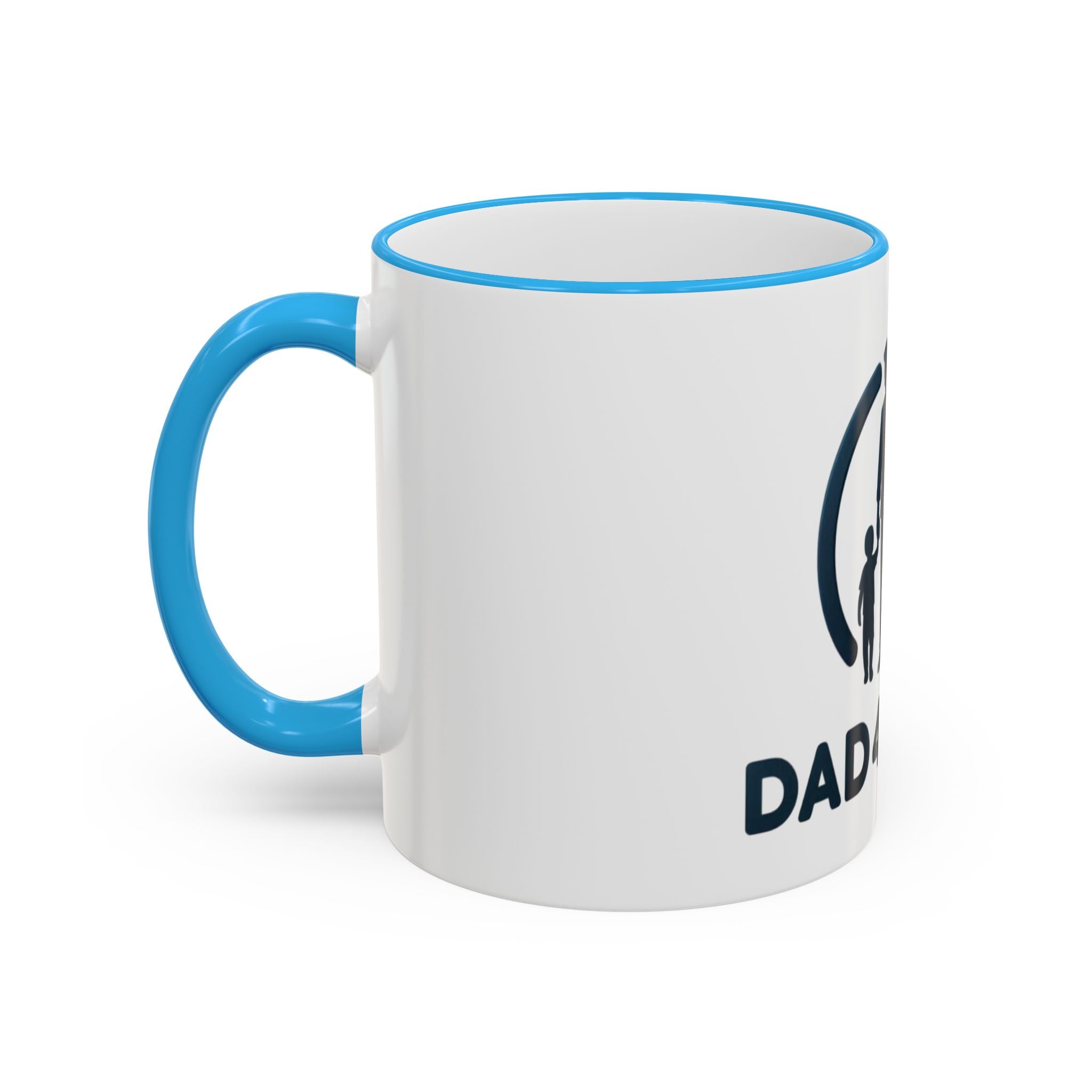 Dad 4 Life Accent Rim Mug — Father & Child Coffee Cup (11oz/15oz)
