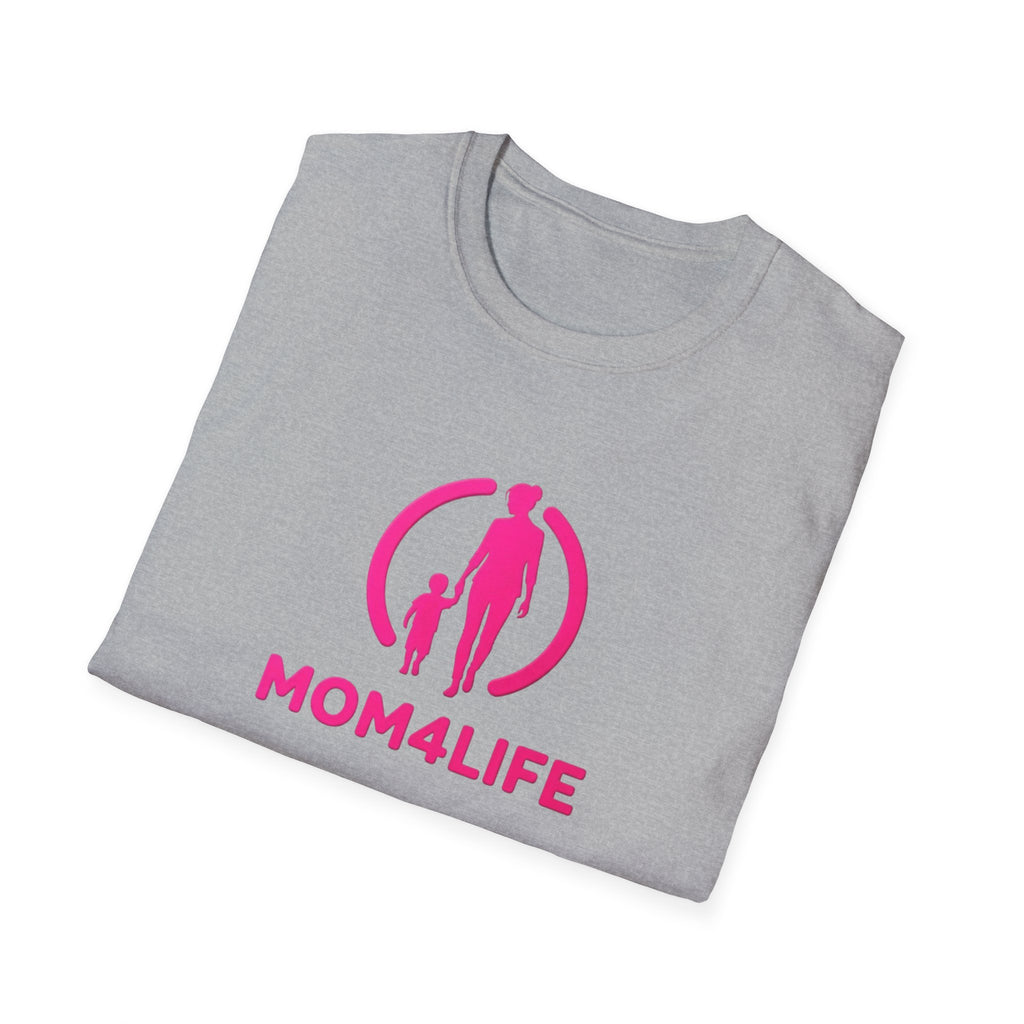 Mom4Life T-Shirt — Pink Mom and Child Graphic Tee, Mother's Day Gift
