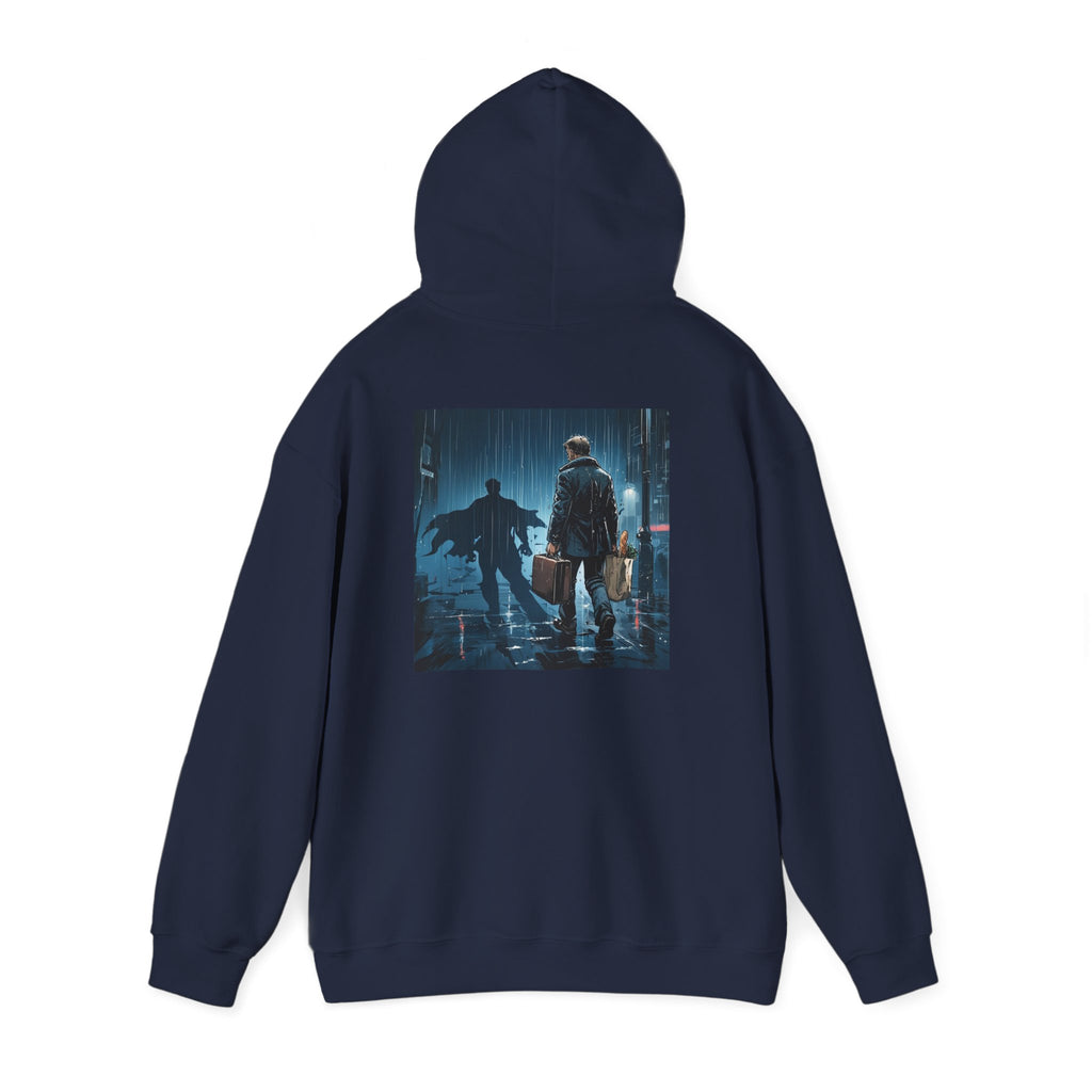 Dad 4 Life Hoodie — Father & Son Silhouette Pullover with Noir City Back Print