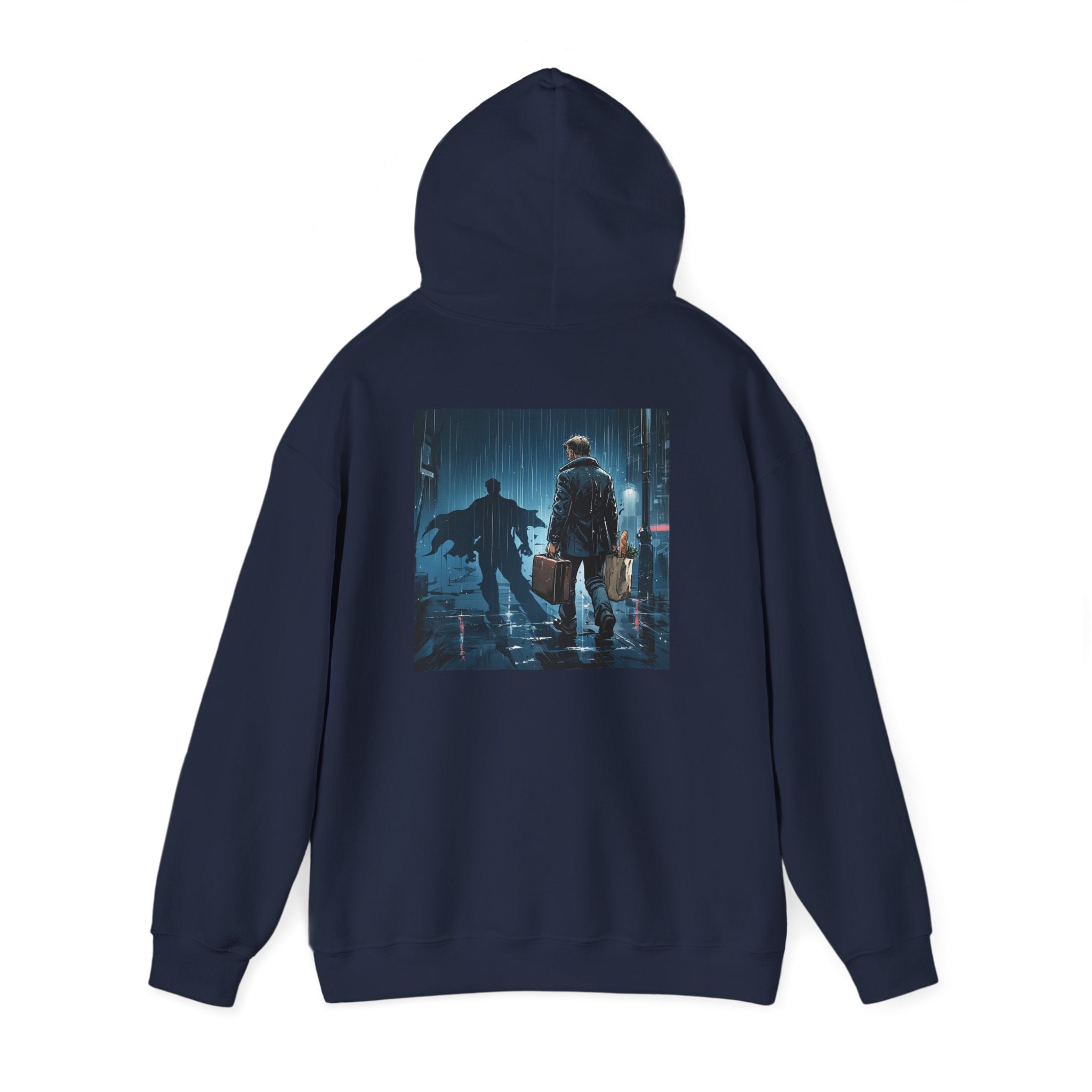 Dad 4 Life Hoodie — Father & Son Silhouette Pullover with Noir City Back Print