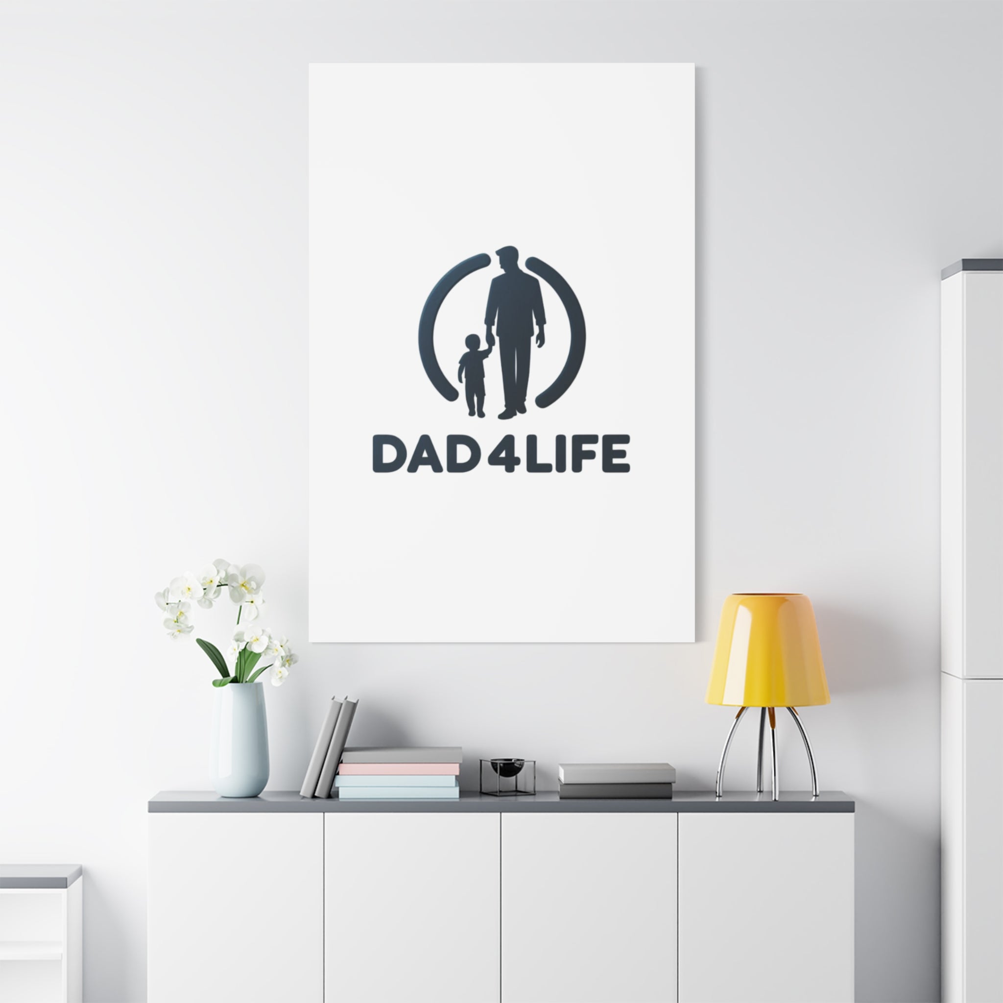 Canvas Wall Art — “DAD4LIFE” Father & Child Matte Stretched Canvas