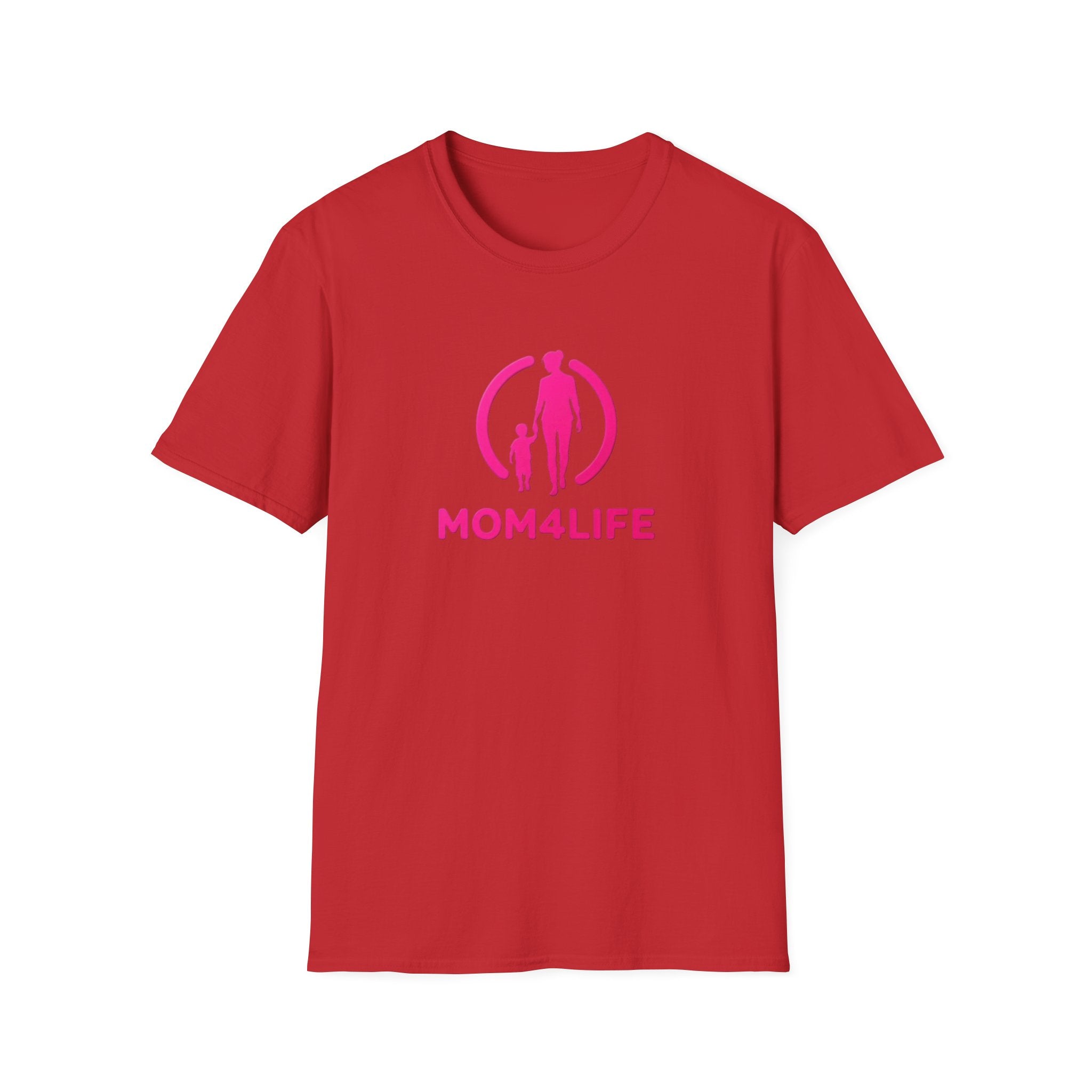 Mom4Life T-Shirt — Pink Mom and Child Graphic Tee, Mother's Day Gift