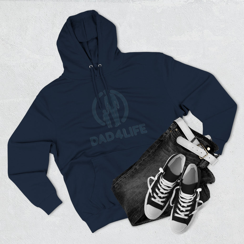 Dad 4 Life Hoodie — Father & Child Silhouette Fleece Pullover
