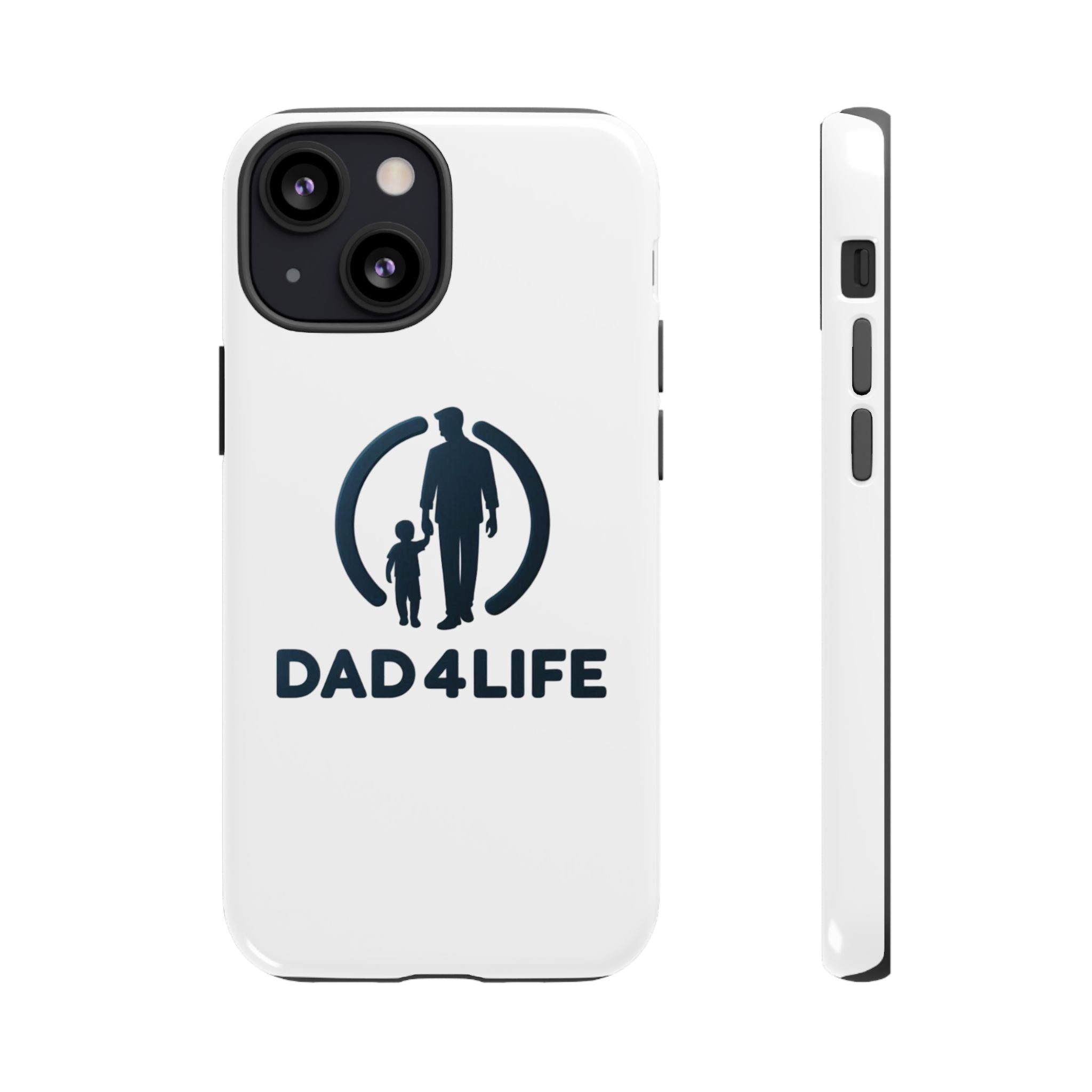 Funda protectora para teléfono Dad4Life — Funda protectora con silueta de padre e hijo
