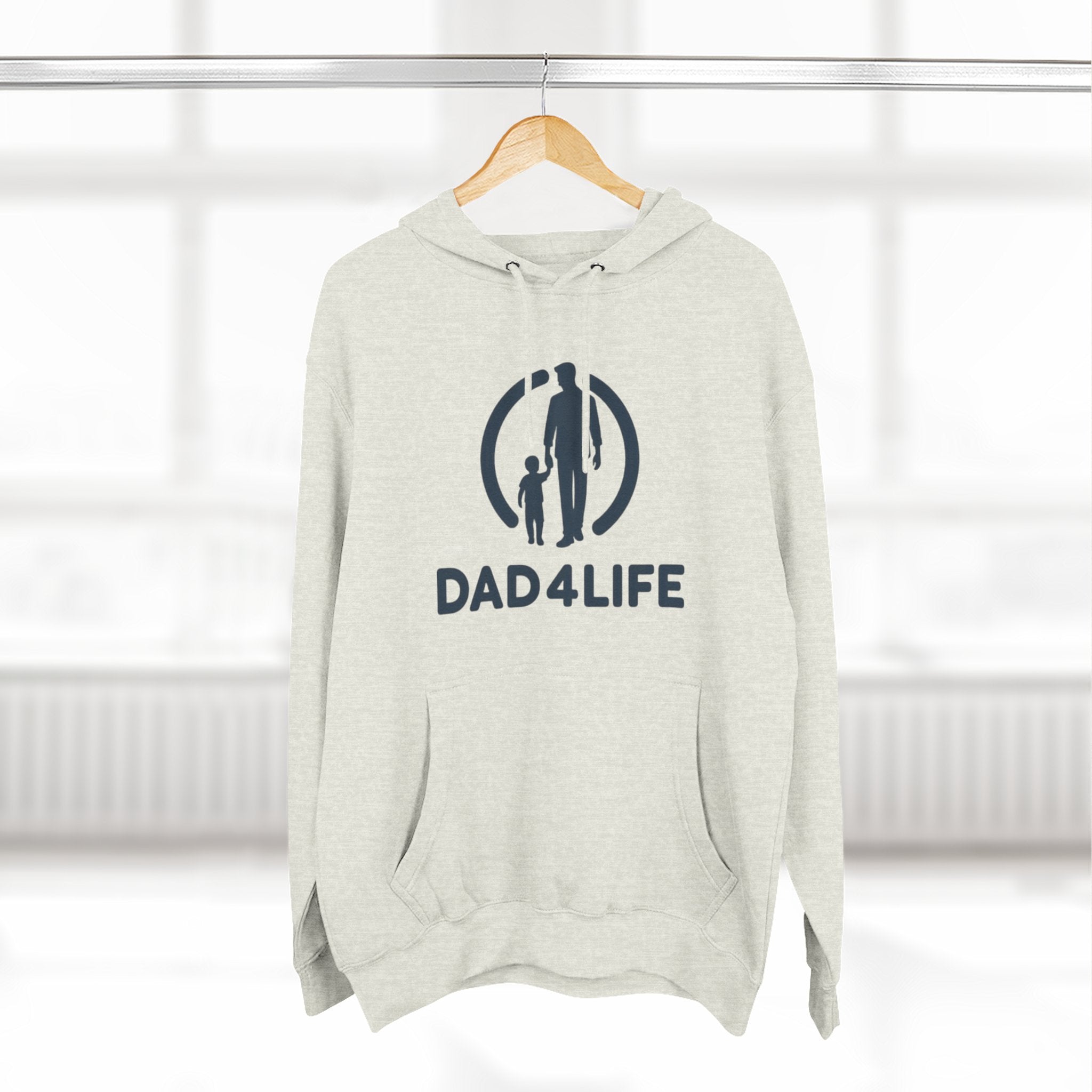 Dad 4 Life Hoodie — Father & Child Silhouette Fleece Pullover