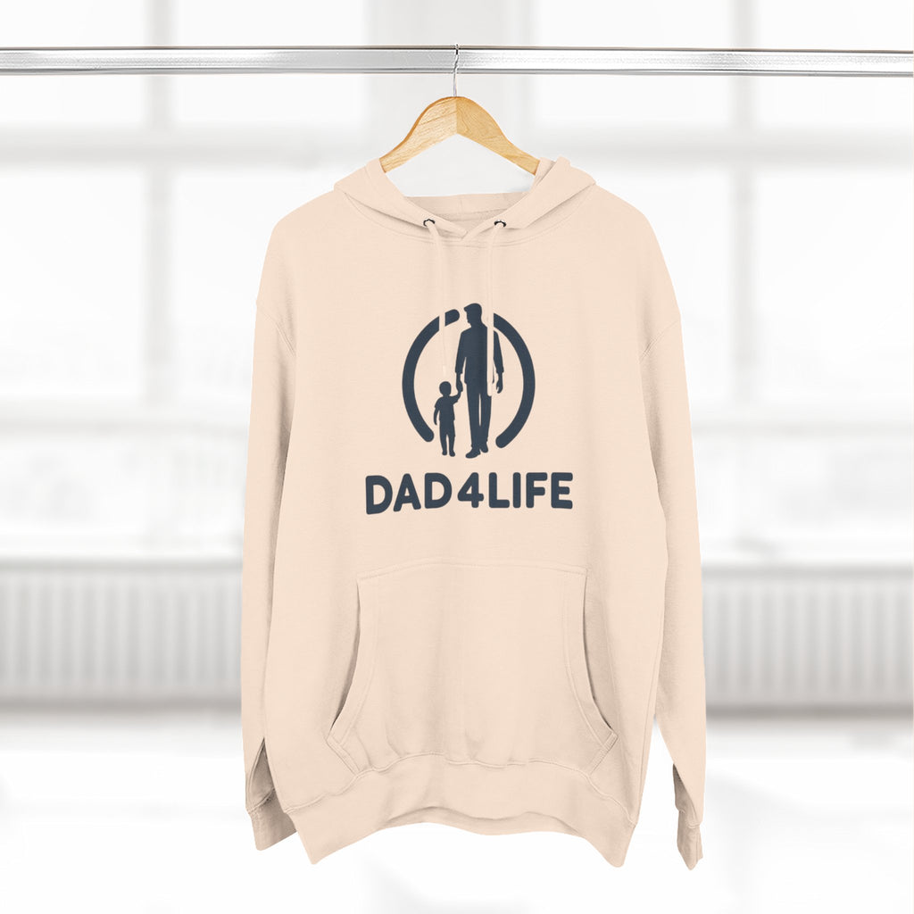 Dad 4 Life Hoodie — Father & Child Silhouette Fleece Pullover