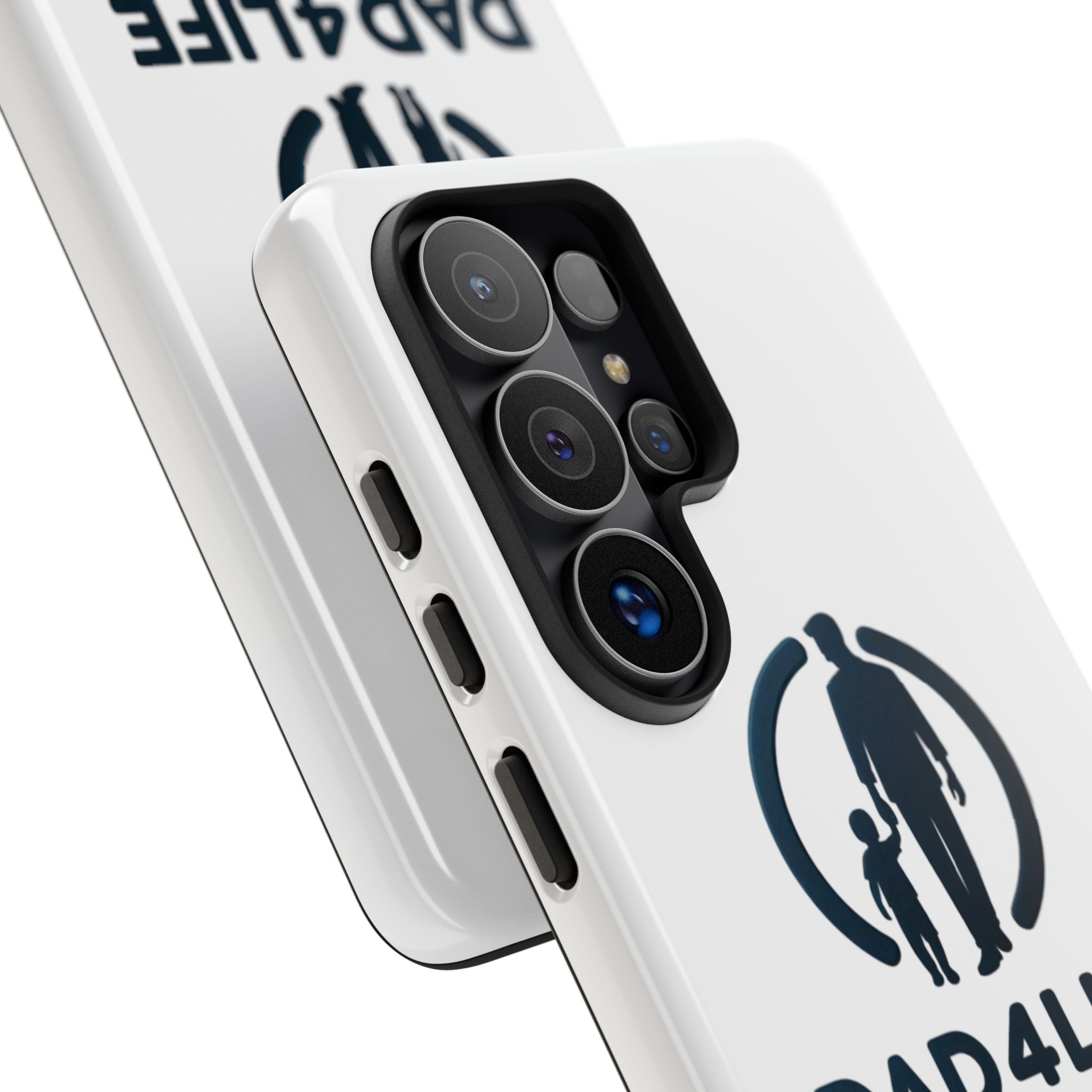 Funda protectora para teléfono Dad4Life — Funda protectora con silueta de padre e hijo