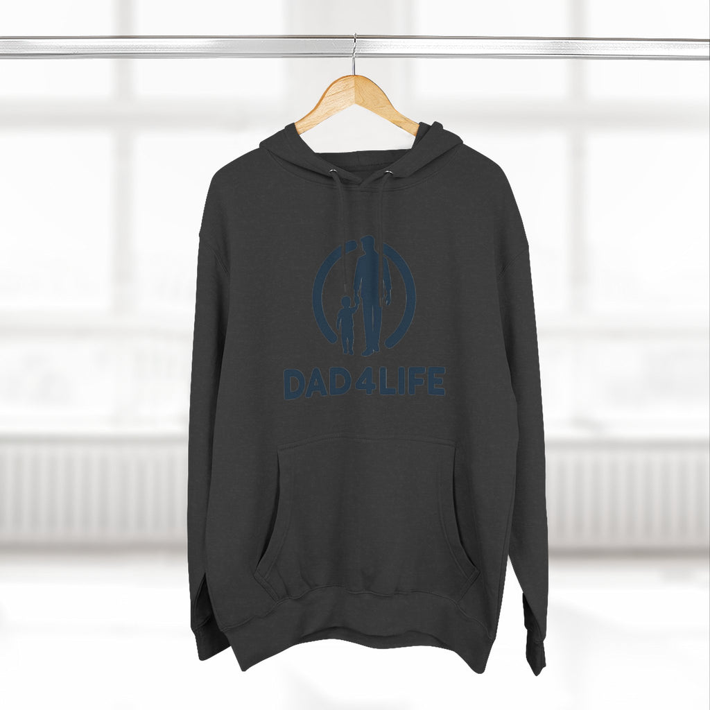 Dad 4 Life Hoodie — Father & Child Silhouette Fleece Pullover