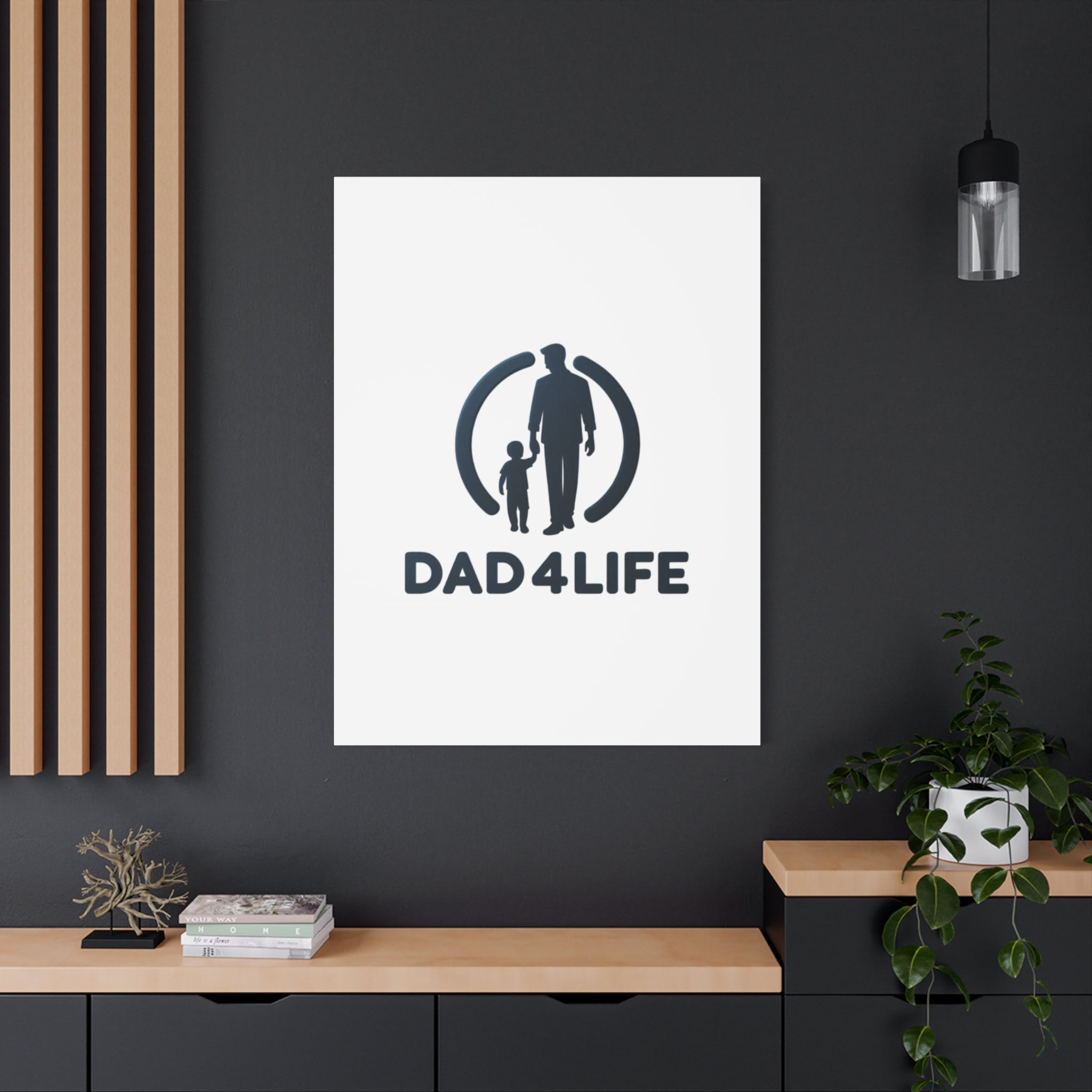 Canvas Wall Art — “DAD4LIFE” Father & Child Matte Stretched Canvas