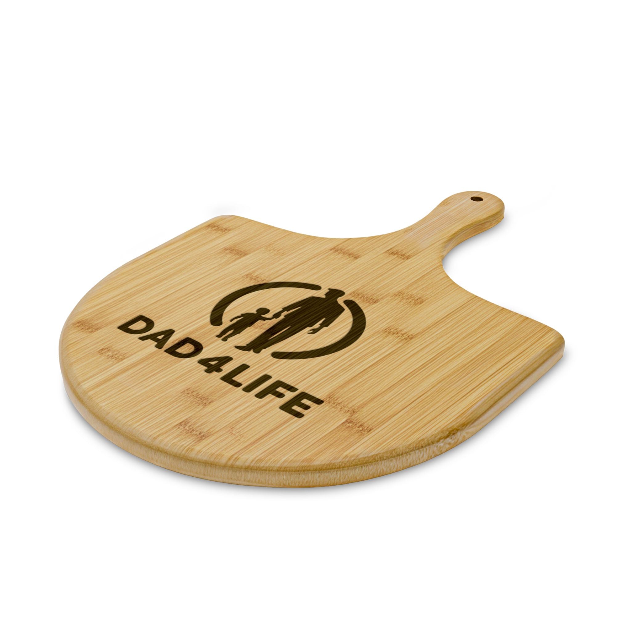 Dad 4 Life Engraved Bamboo Pizza Peel – Father's Day Pizza Board Gift