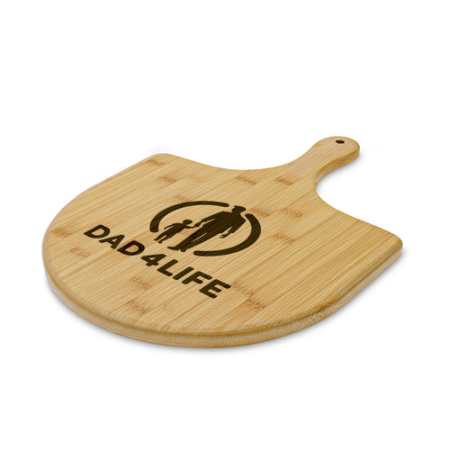 Dad 4 Life Engraved Bamboo Pizza Peel – Father's Day Pizza Board Gift