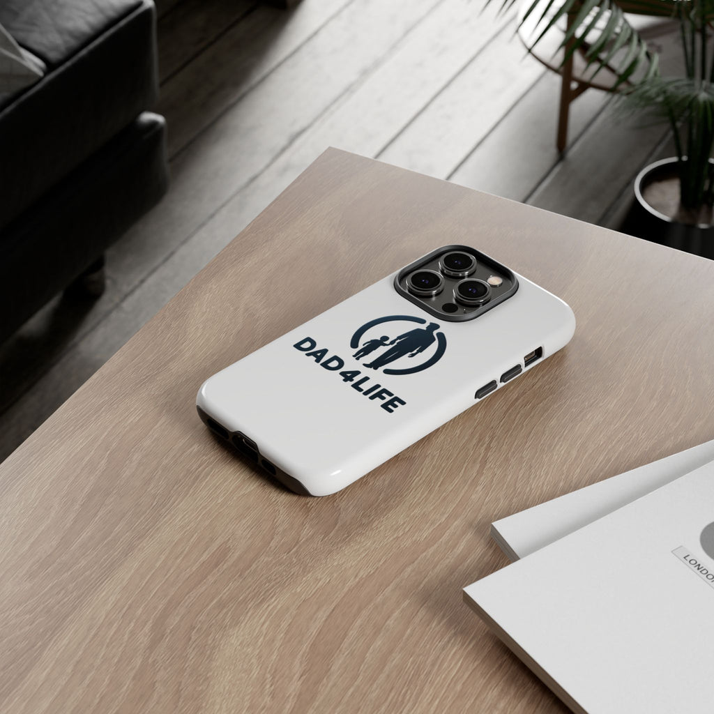 Funda protectora para teléfono Dad4Life — Funda protectora con silueta de padre e hijo